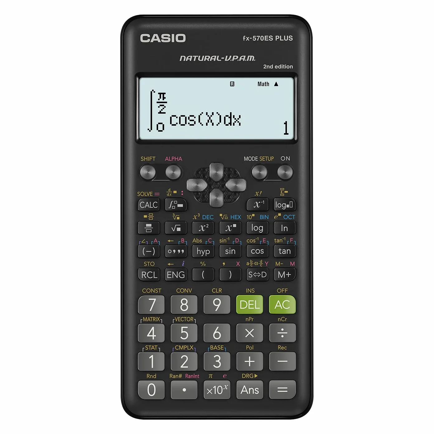 Casio FX - 570ES PLUS-2 Kalkulator Naukowy, Czarny, ‎22,8 x 14,1 x 2,4 cm