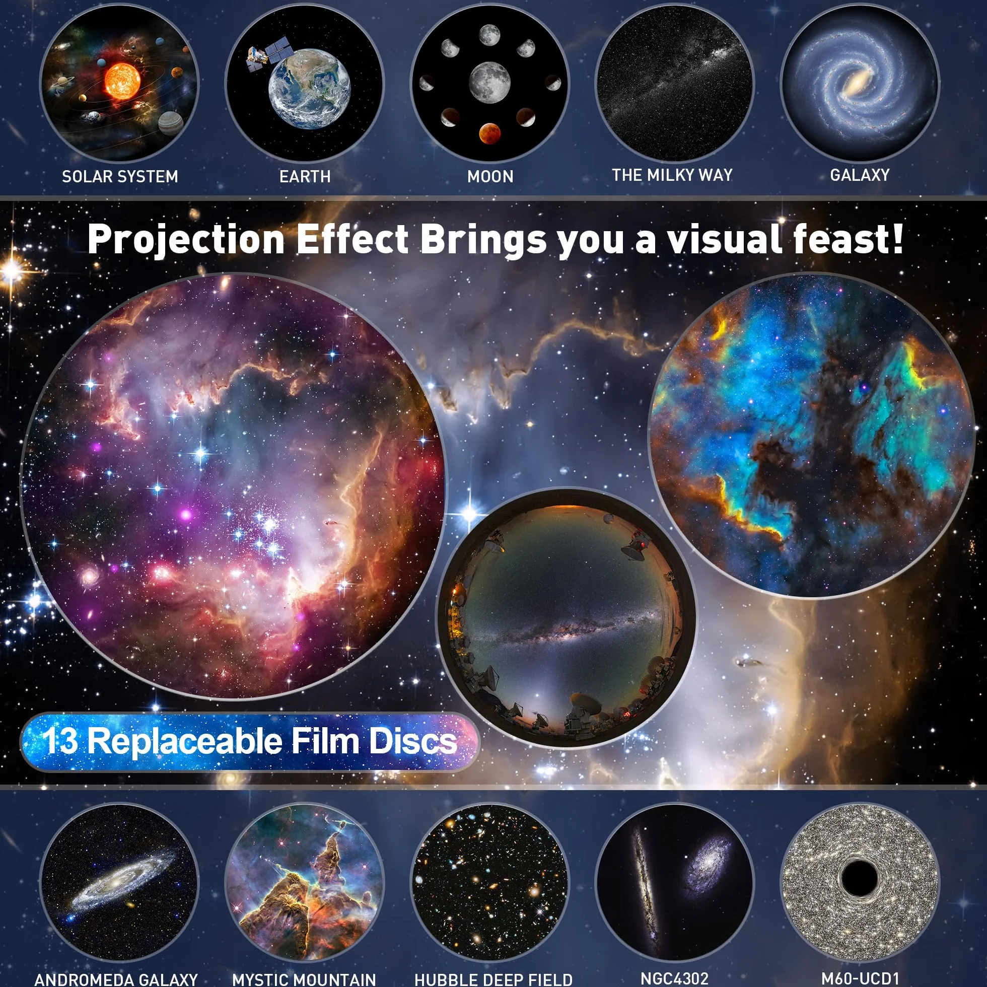 Projektor gwiaździstego nieba LED 13 planet do sypialni