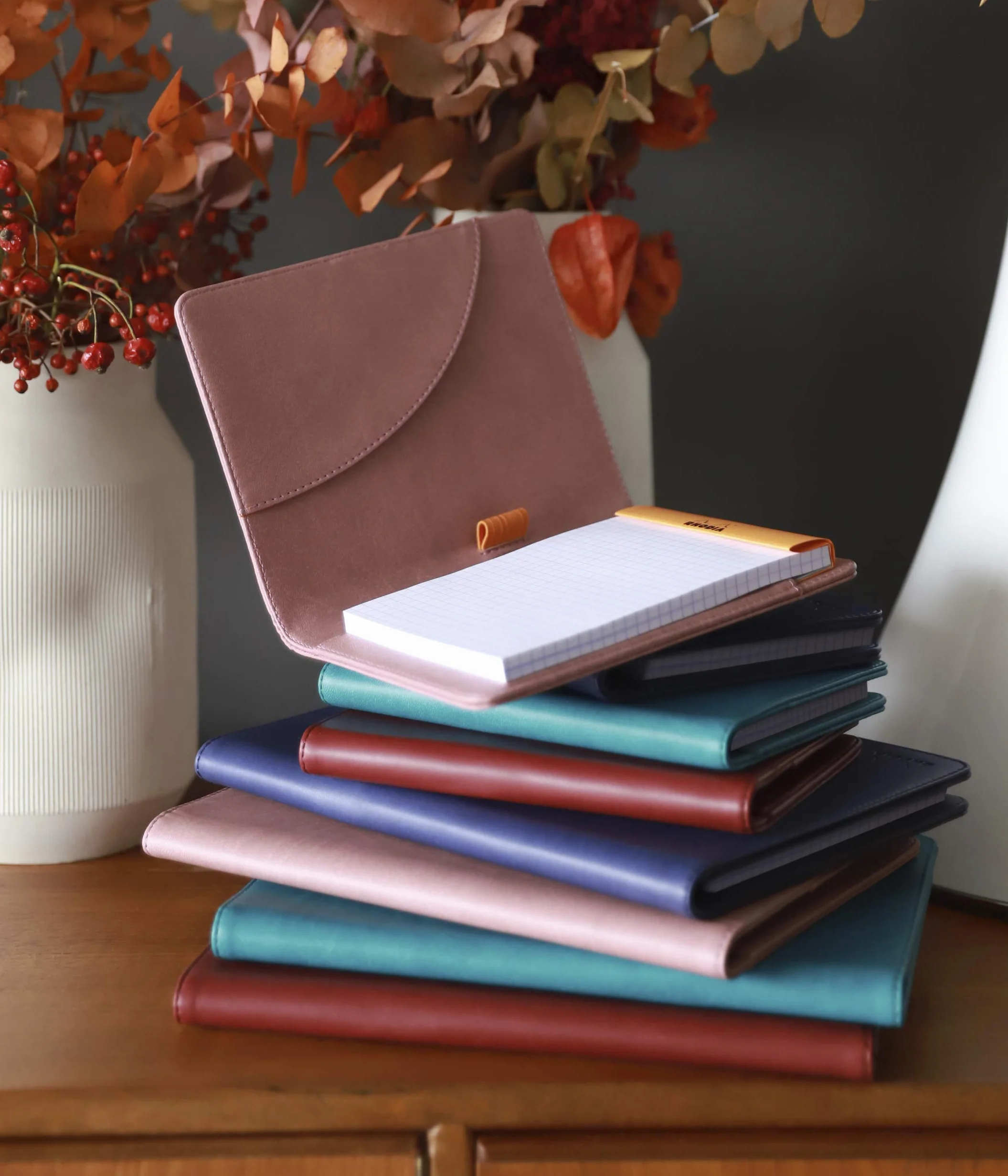 Rhodia 212001C Teczka na notatnik i dokumenty N°12 Czarna B7 8,5×12 cm Włoska Skóra Ekologiczna Rhodiarama