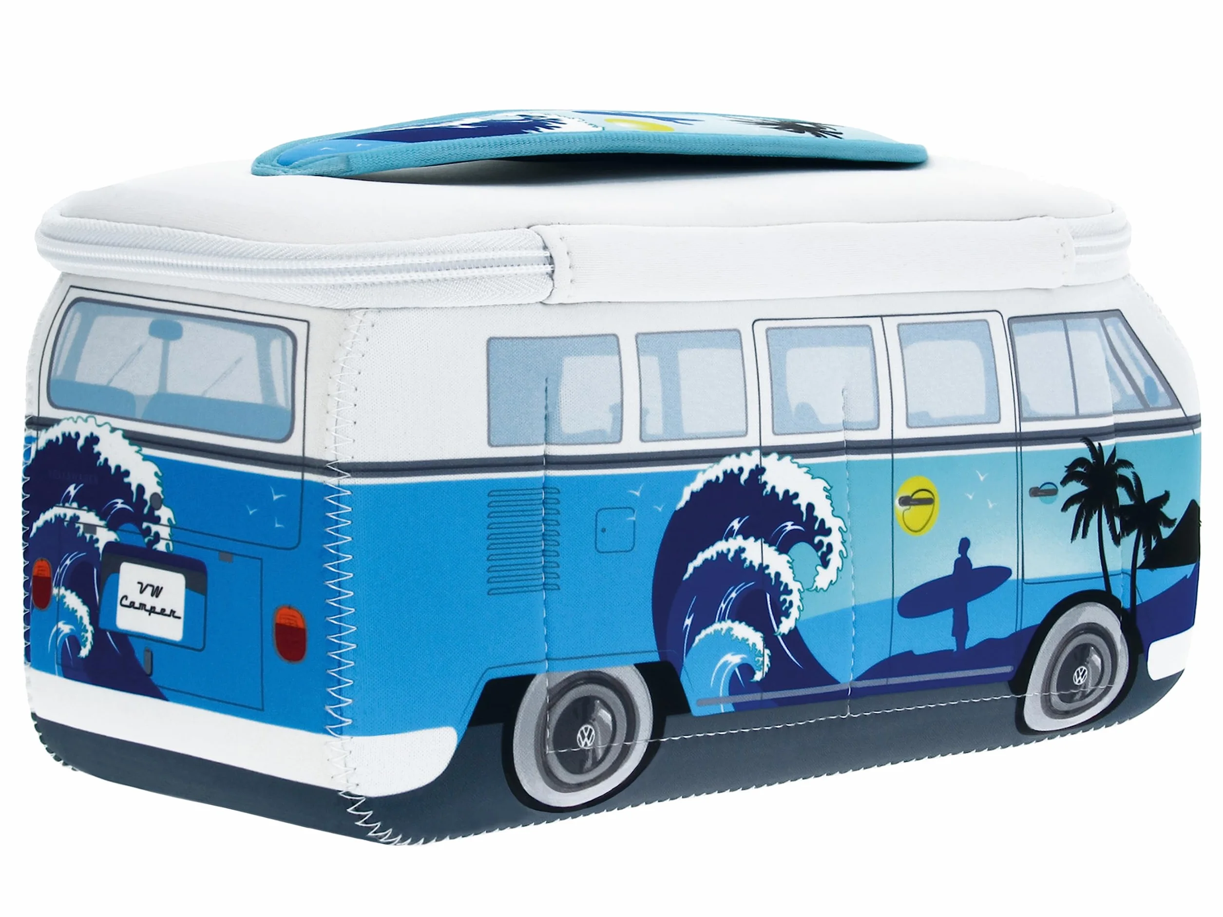 BRISA VW Collection – Volkswagen Neopren uniwersalna kosmetyczka do makijażu, podróżna torba apteczna, piórnik T1 Bulli Bus (surfingowy/jasnoniebieski/mały)