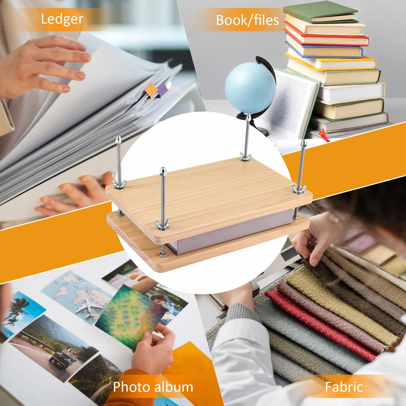 Drewniana prasa do książek, prasa introligatorska, drewniana prasa do papieru, prasa do bindowania książek na biurko, materiały introligatorskie DIY