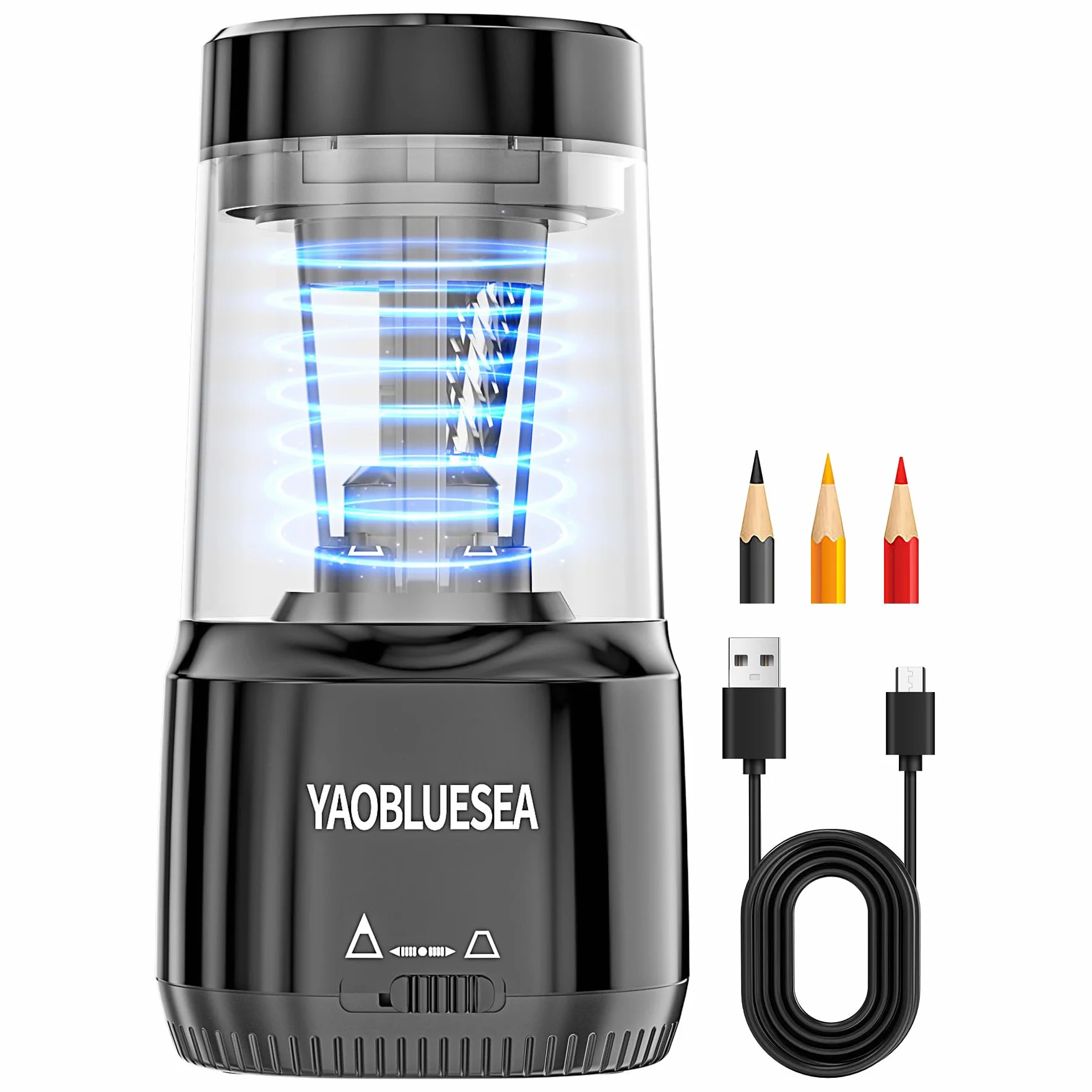 Temperówka elektryczna USB ładowalna automatyczne zatrzymywanie na ołówki 6-8mm