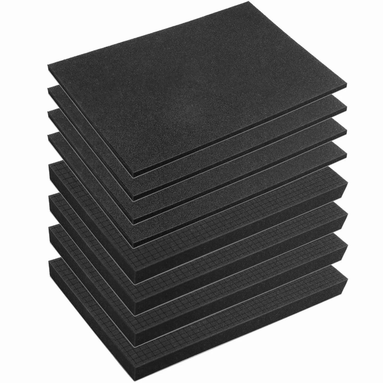 QWORK® pianka kostkowa z pianki siatkowej, 4 sztuki, 400 x 300 x 25 mm 400 x 300 x 10 mm, może być używana do ochrony narzędzi, aparatów, kosmetyków i rzemiosła