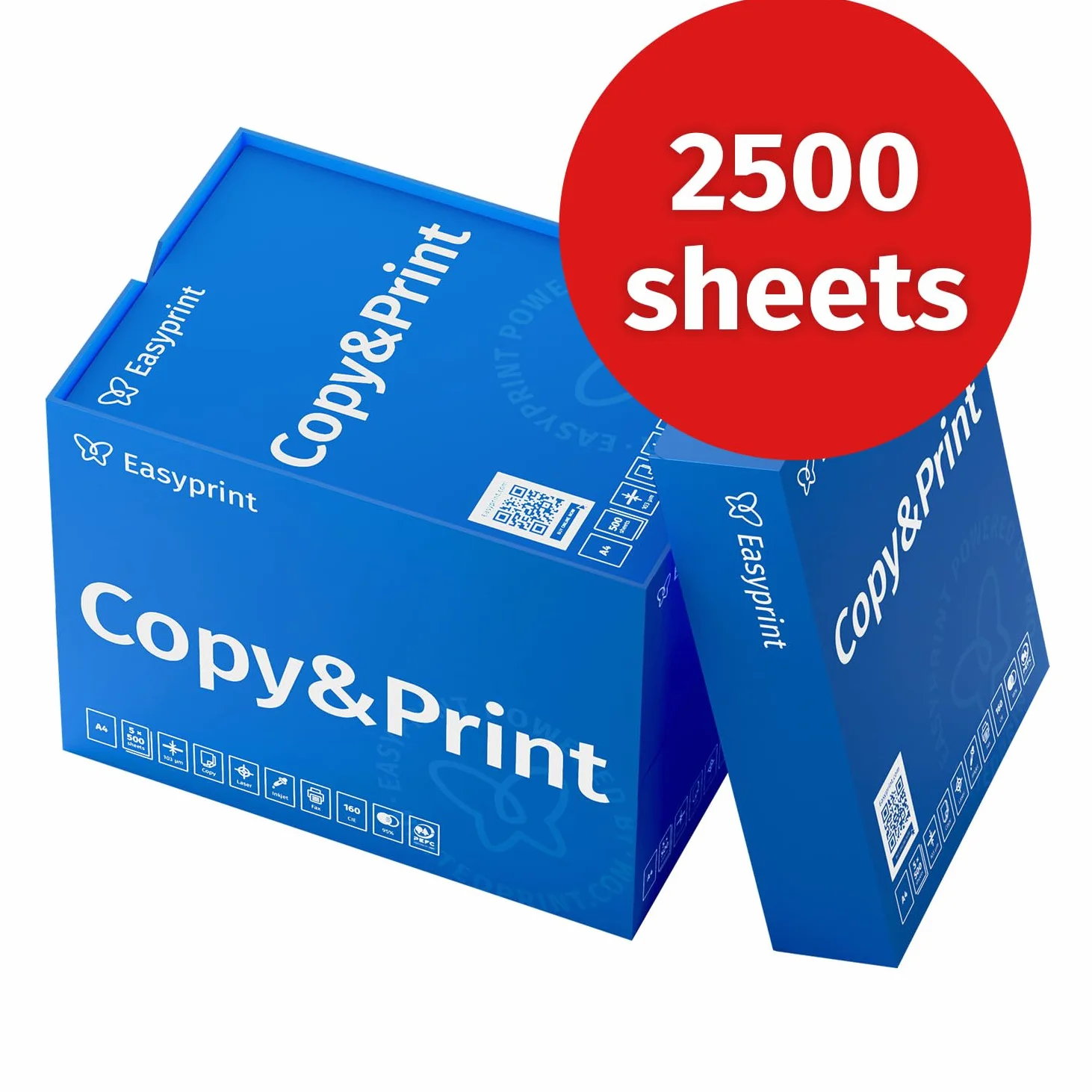 NOWOŚĆ: Easyprint papier do drukarek do kopiowania 2500 arkuszy 5 x 500 A4 Premium wysoka biel CIE 160 zwycięzca testu PEFC certyfikat ekologiczny