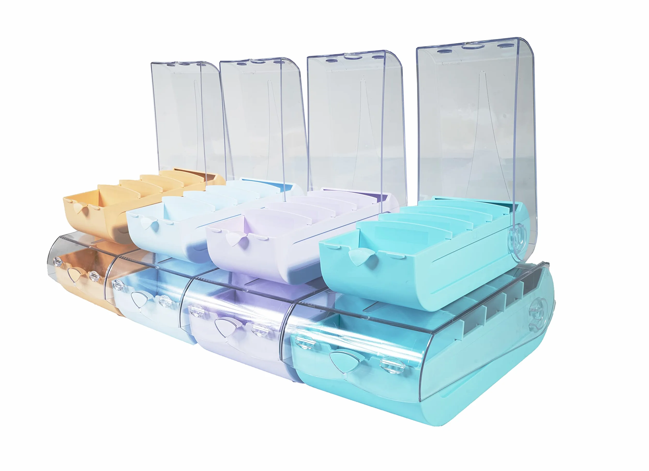 Exacompta 5339623D fiszki do nauki języka Bunnybox DIN A8 poprzeczne wraz z 100 fiszkami. Pudełko na fiszki do łatwego nauki słówek dzięki 5 przegródkom na 600 fiszek 1 sztuka losowy kolor