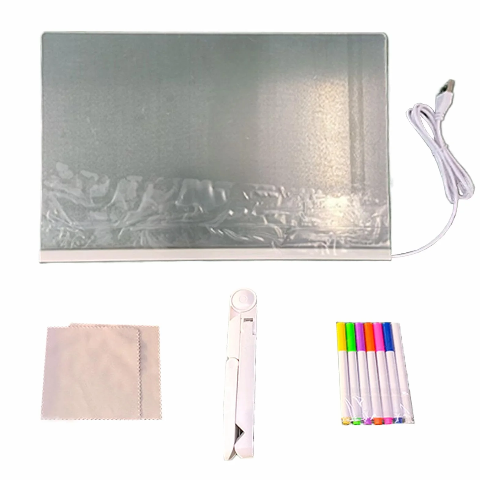 Light Up Dry Erase Board, LED Note Board ze stojakiem, Glow Writing Board USB Plug-In, akrylowa tablica wiadomości dla biznesu, tablica do rysowania LED na wesela, tablica pamięci Light-Up do domu