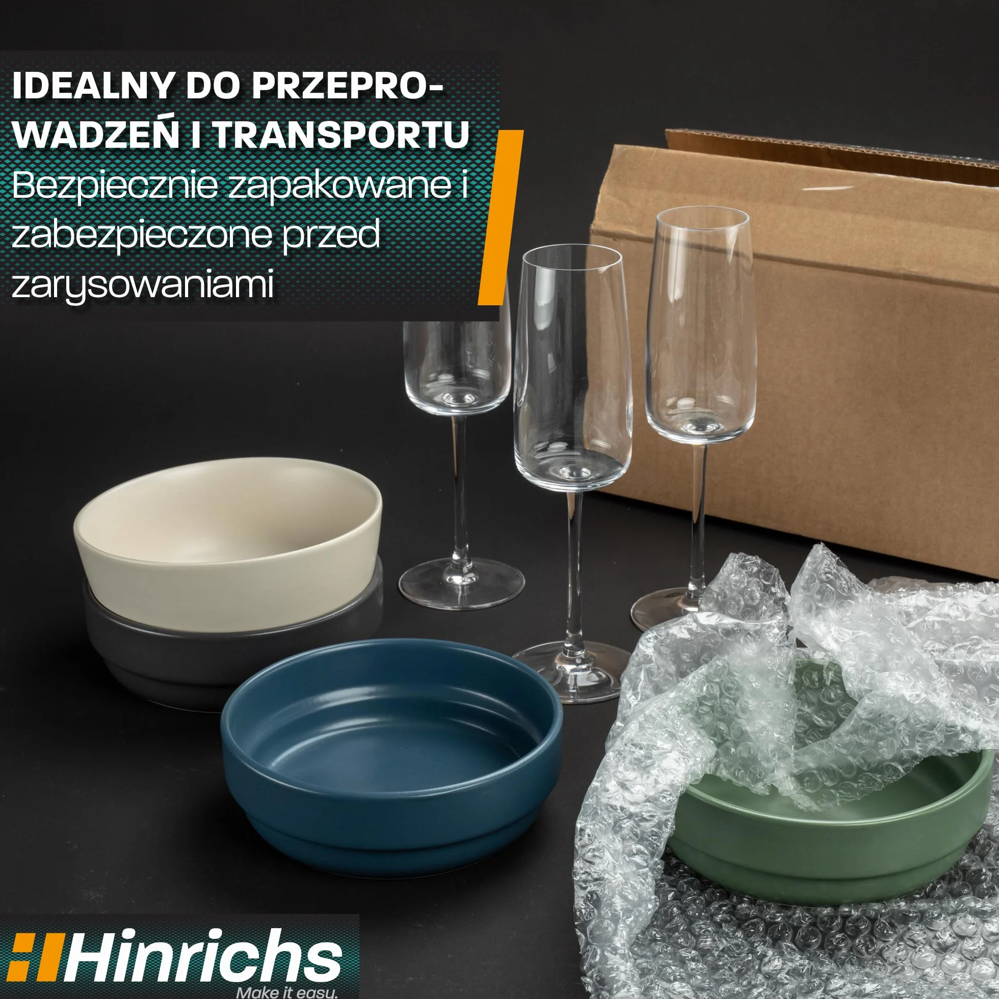 Hinrichs Folia Bąbelkowa w Rolce 20m x 30cm perforowana - Idealna do Wysyłki, Pakowania i Przenoszenia - Możliwość 100% Recyklingu - Folia Bąbelkowa jako Materiał Opakowaniowy - Materiał amortyzujący