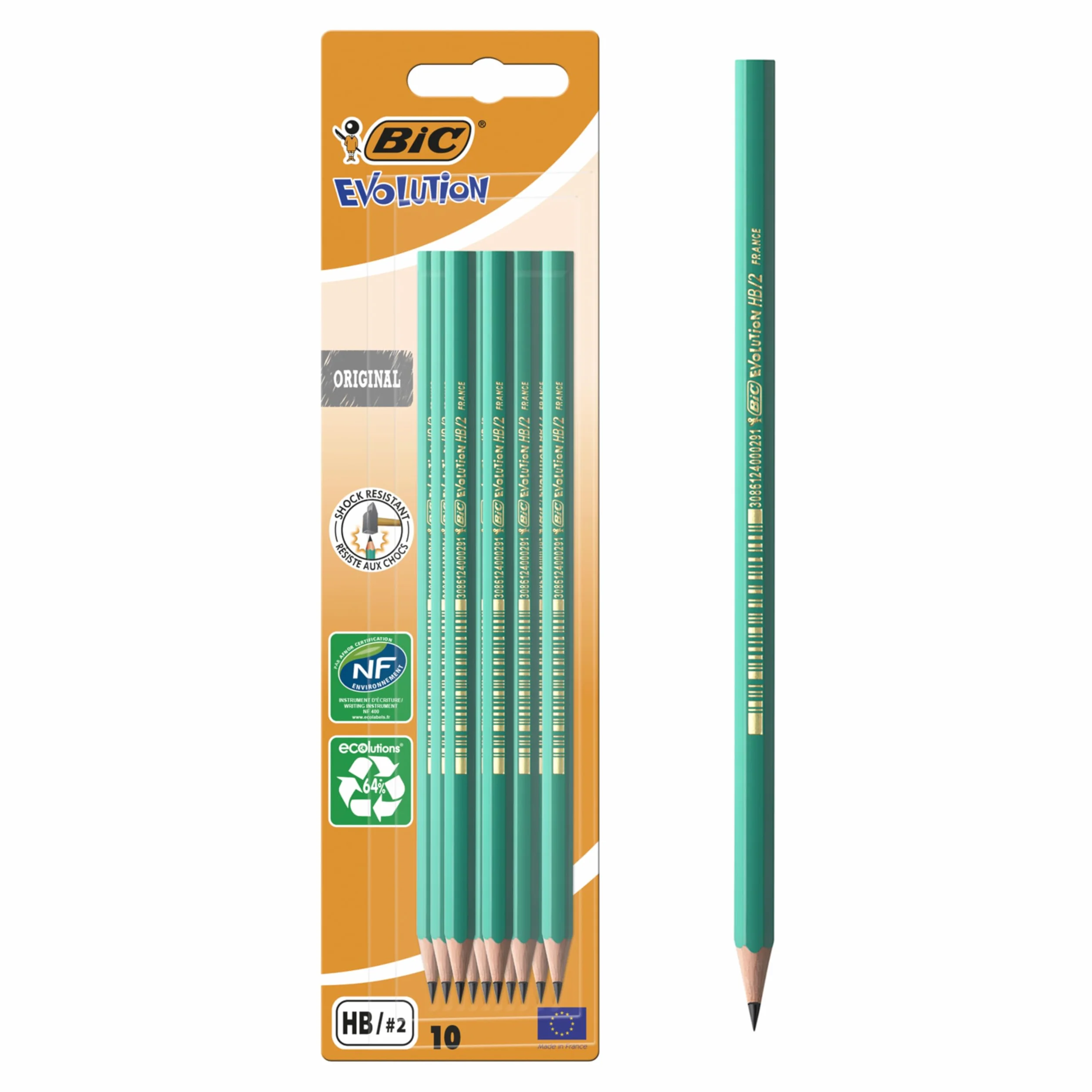 BIC zestaw przyborów szkolnych dla dzieci z 1 kompasem do nauki, 3 instrumenty geometryczne, 10 ołówków grafitowych, 1 temperówka i 6 gumkami - opakowanie 21 sztuk