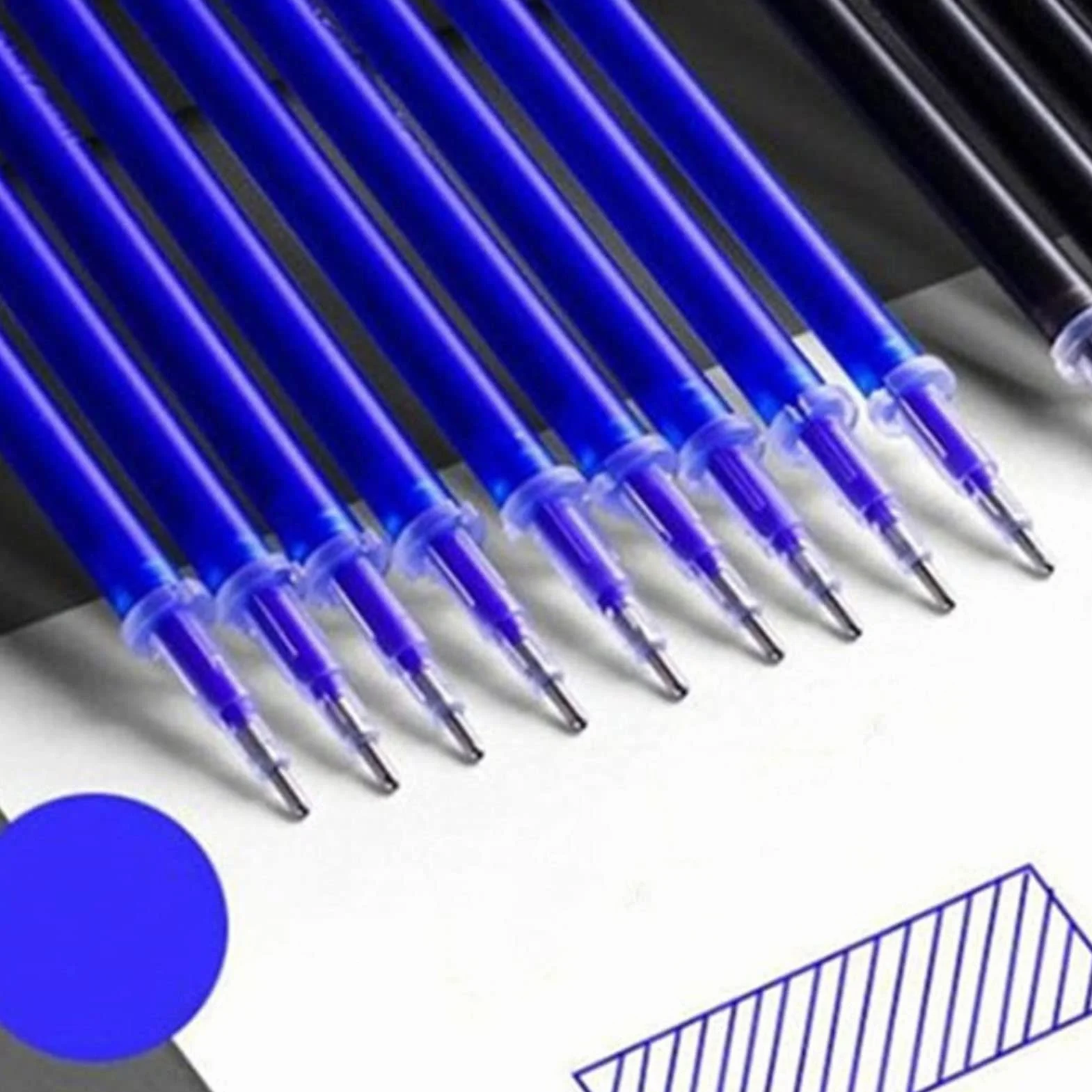 Zestaw Długopisów Zmazywalnych 0,5 mm 2 Pióra 20 Wkładów Niebieskich