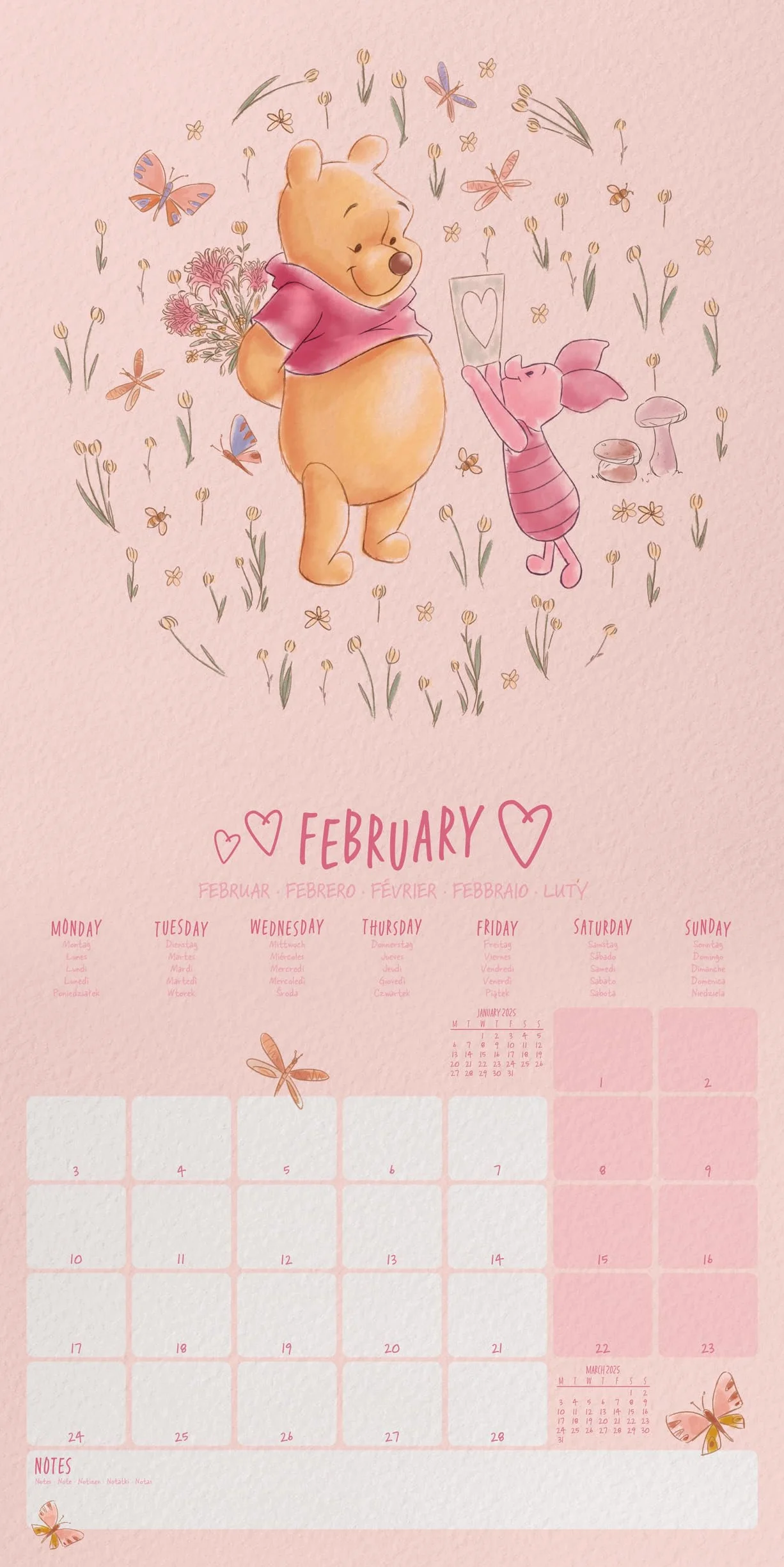 Calendario 30x30 cm Winnie the Pooh 2025 pyramid