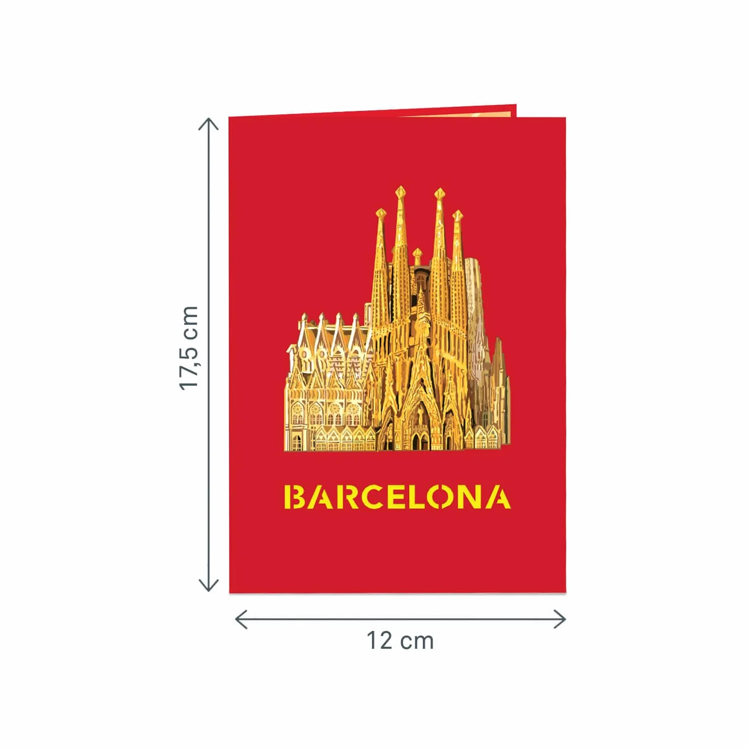 Kartka rozkładana papercrush® Pop-Up Barcelona – 3D kartka urodzinowa dla mężczyzn i kobiet (mąż, żona), 3D kartka prezentowa jako bon podróżny na wycieczkę do Barcelony, bon hotelowy na weekendową