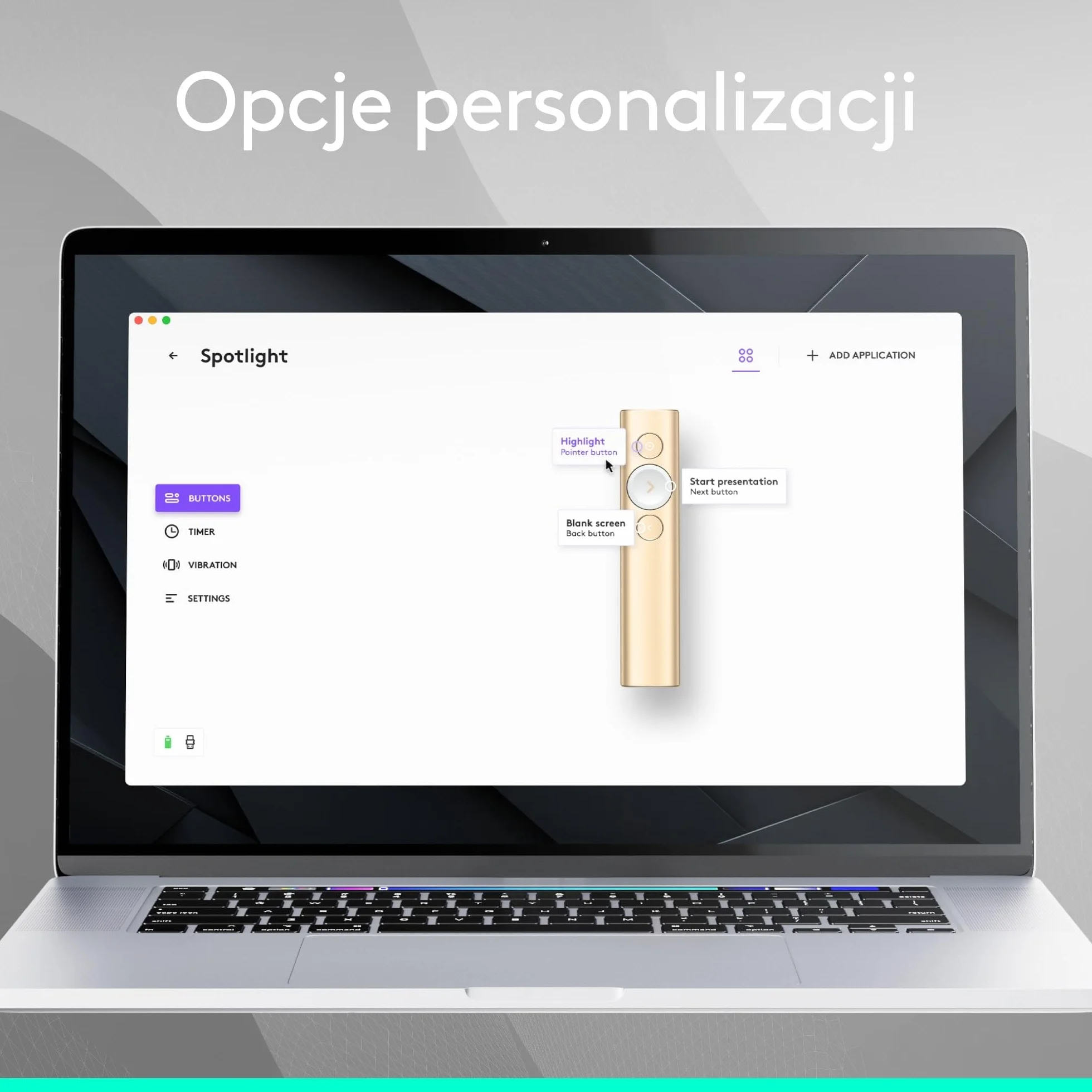 Logitech Spotlight™ Presentation Remote, Z Zaawansowanym Cyfrowym Wskaźnikiem I Zegarem Z Alertami Wibracyjnymi, Pc/Mac - Złoto,910-004862