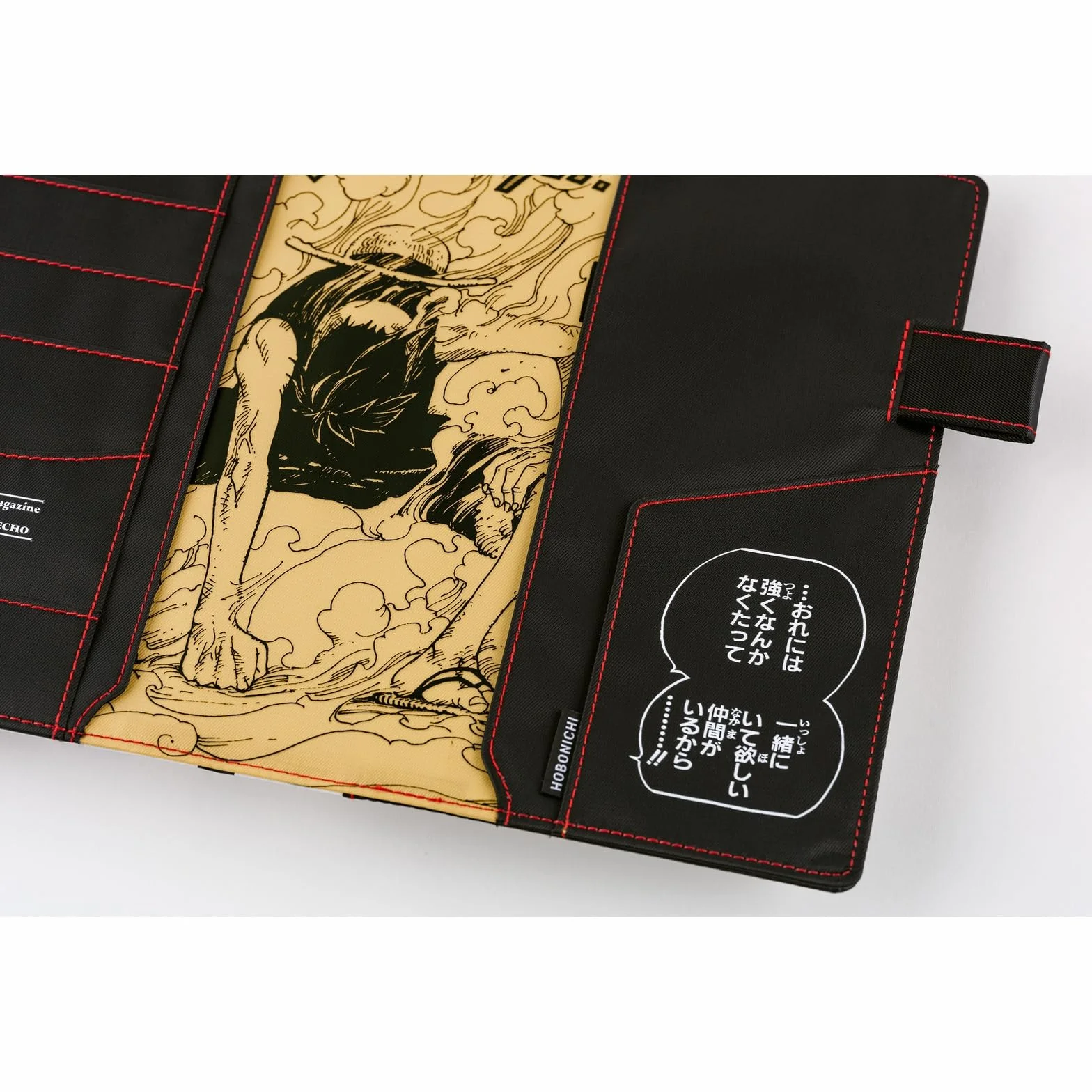 Hobonichi Techo pokrowiec na planer A5 – ONE PIECE magazine: Straw Hat Luffy (czarny) (rozmiar Cousin, tylko okładka)