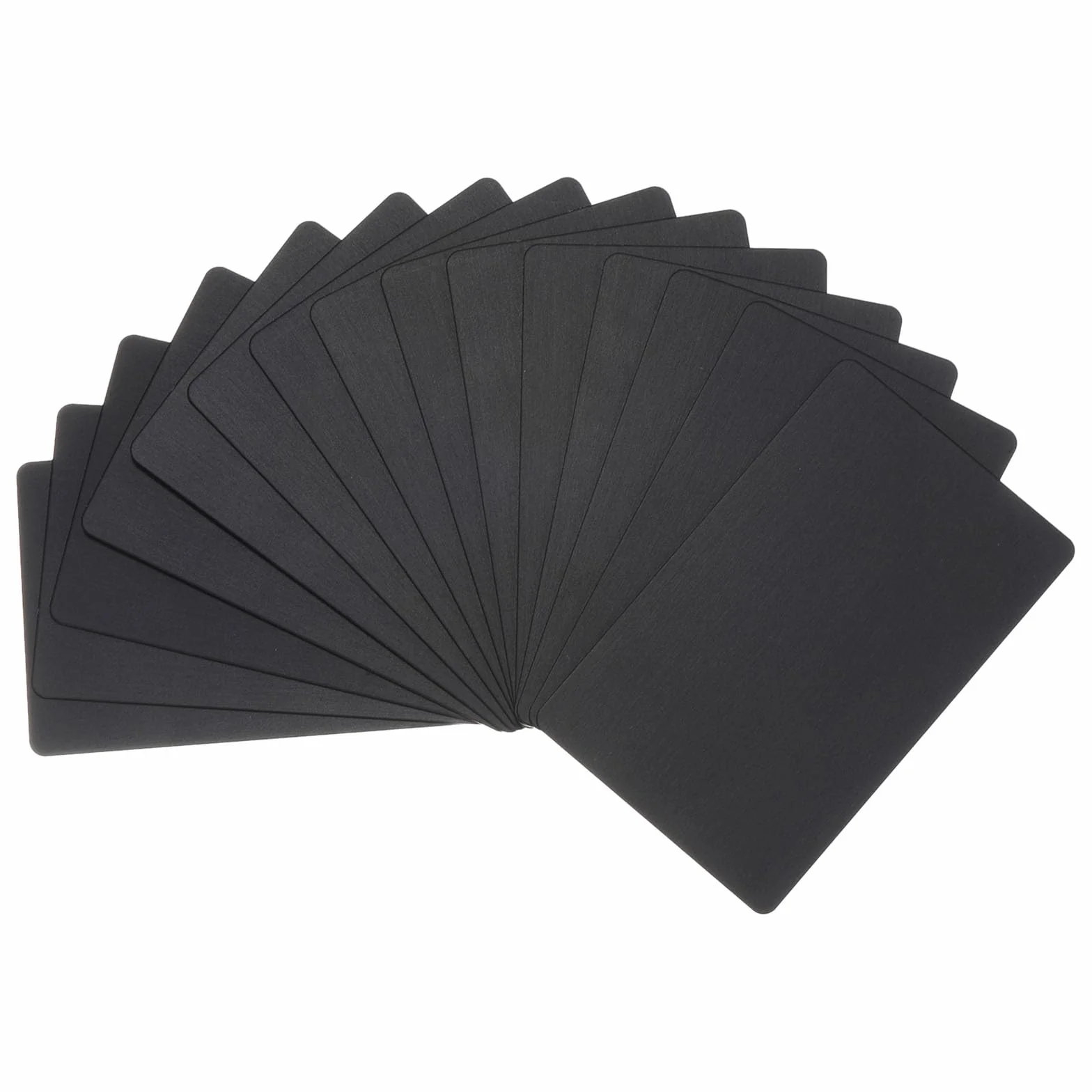 PATIKIL 15 sztuk metalowych wizytówek anodyzowanych o grubości 0,8 mm anodowane aluminiowe puste kartki imienne, 8 x 5 cm, grawerowana laserowo, wizytówka do samodzielnego wykonania, czarna