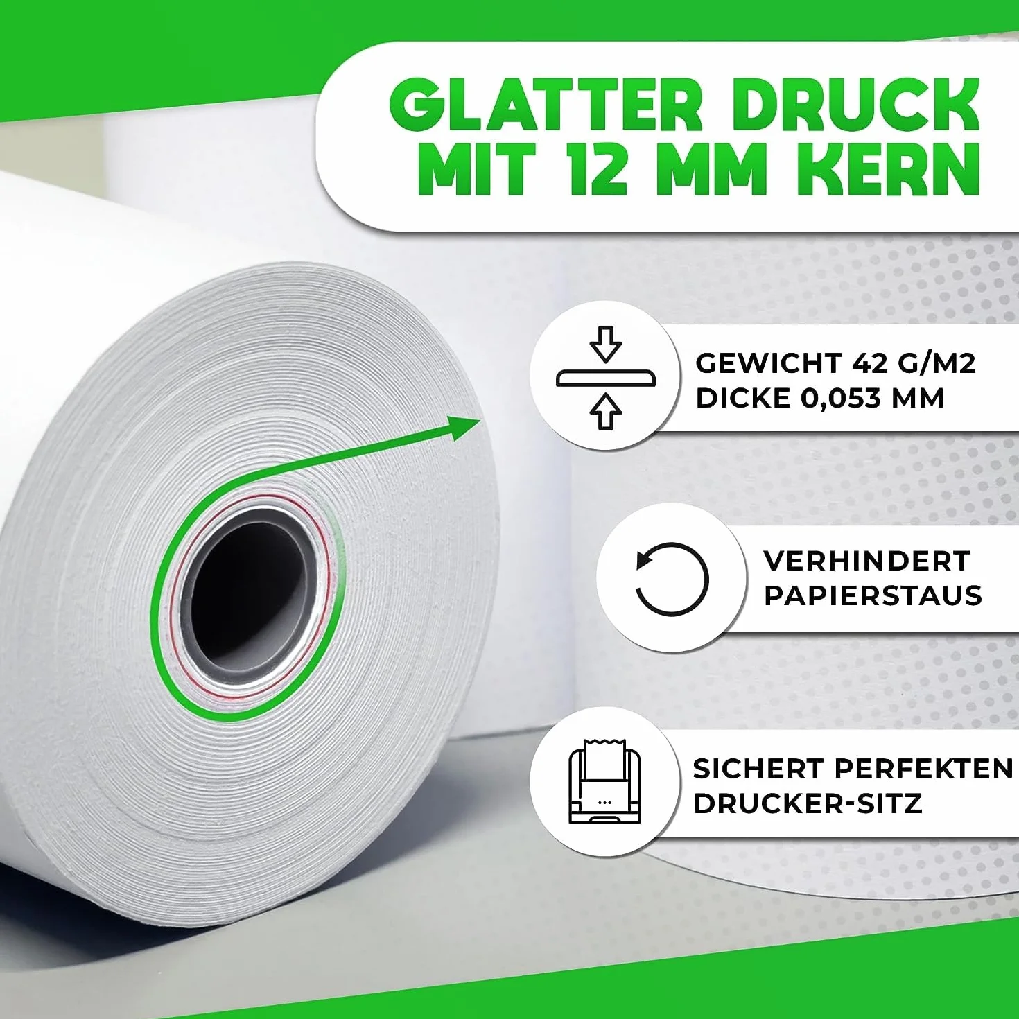 V1 Trade Rolki termiczne 80mm x 80m x 12mm (48 sztuk) - Rolki 80mm do kasy fiskalnej - Rolki EC wykonane z papieru termicznego 42 g/m2