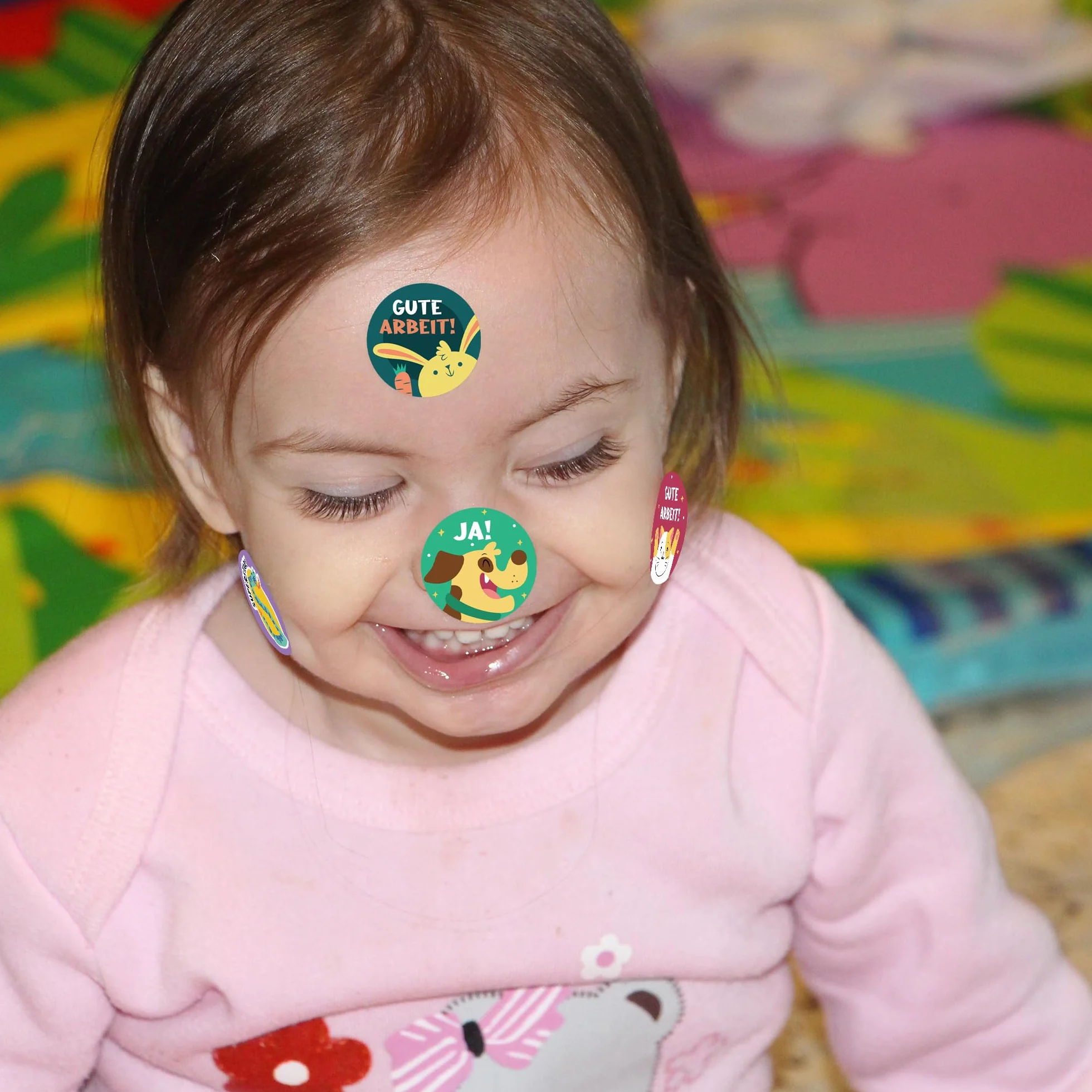 1600 sztuk naklejek motywacyjnych dla dzieci, 25 mm, 32 wzory, samoprzylepne naklejki nagrody, niemieckie naklejki nagrody Reward Stickers naklejki na zwierzęta w zoo na artykuły dla nauczycieli