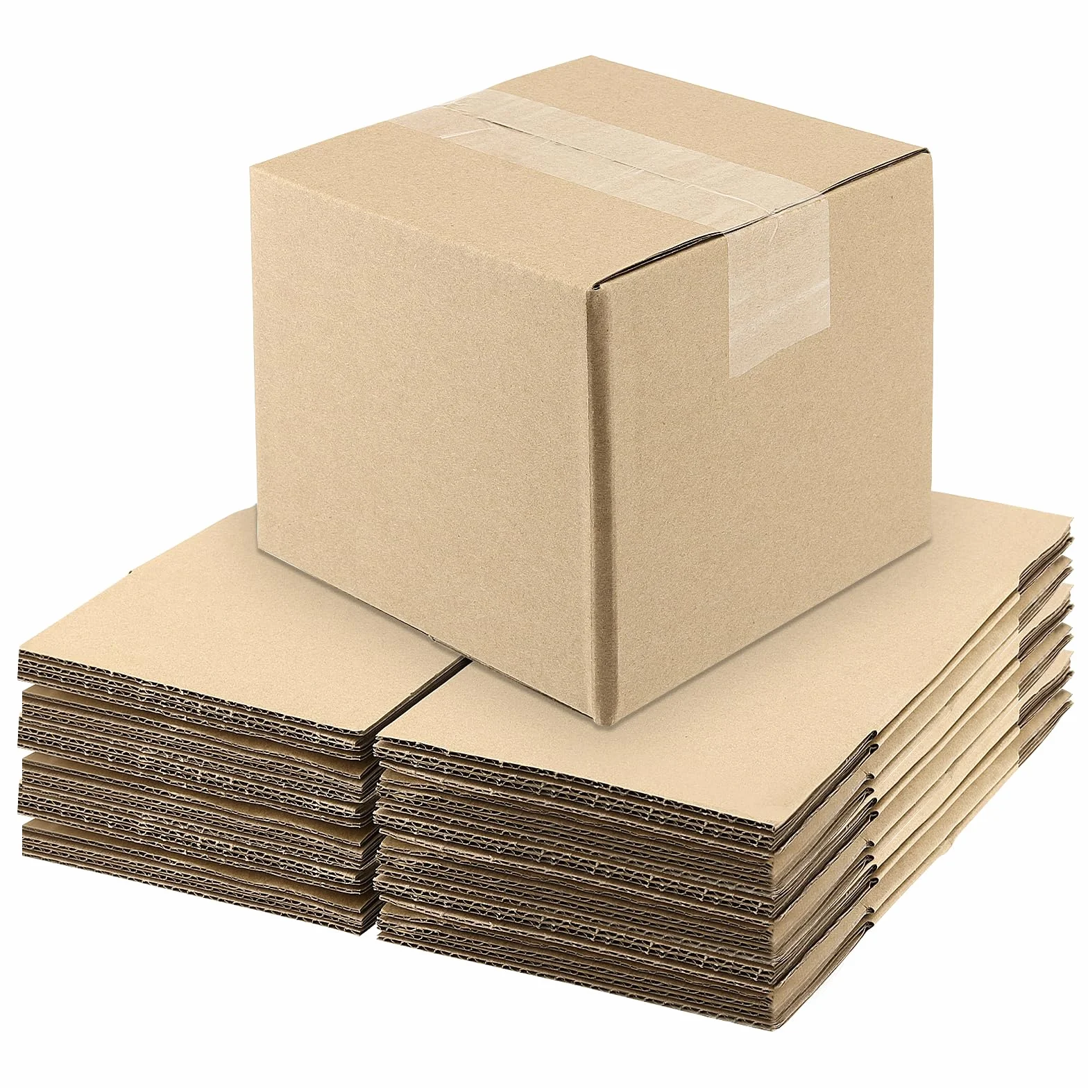 40 sztuk składanych kartonów z tektury falistej, 15 x 15 x 15 cm, kwadratowe kartony, kształt kostki, karton wysyłkowy na małe towary, brązowe