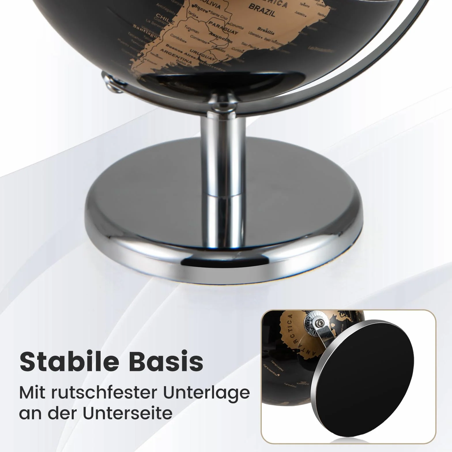 COSTWAY Globus 20 cm obracany 360° mapa angielska metalowy stojak edukacyjny geograficzny