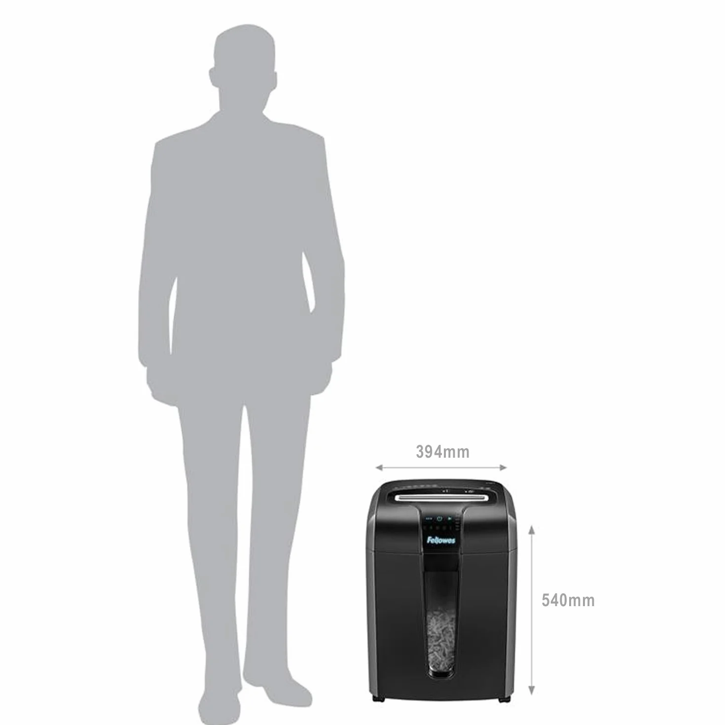 Fellowes Powershred 73Ci 4601101 Niszczarka do Papieru, Czarny/Srebrny, Do 12 Arkuszy