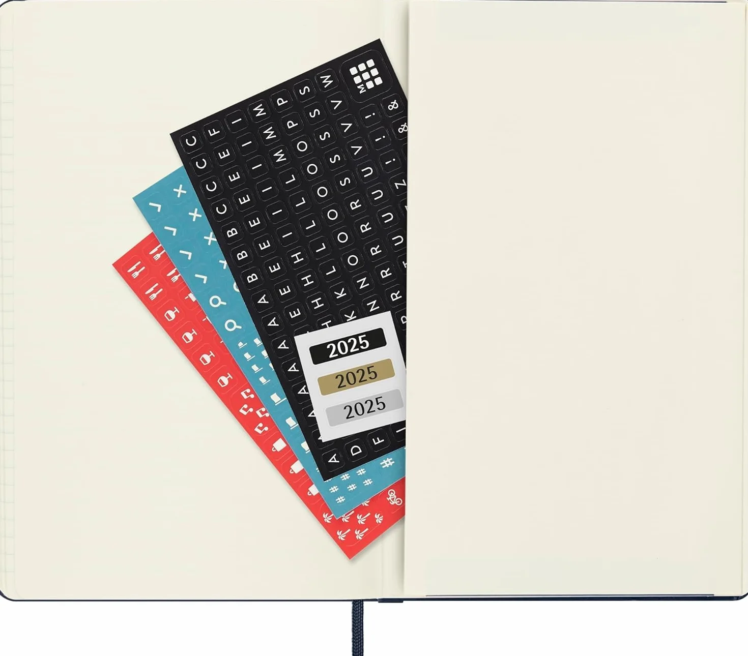 Moleskine Planer tygodniowy, z miejscem na notatki 12 miesięcy 2025, twarda okładka i elastyczne zamknięcie, kolor czarny, duży format, 13 x 50 cm