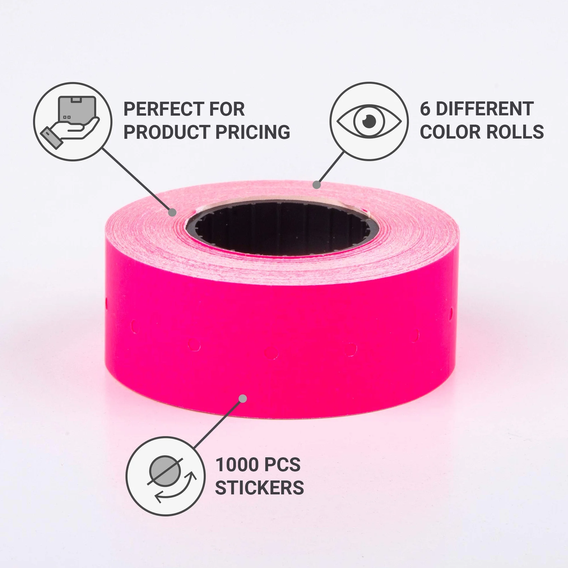 MX-5500 mieszanka naklejek papierowych 21x12 mm 6 rolek