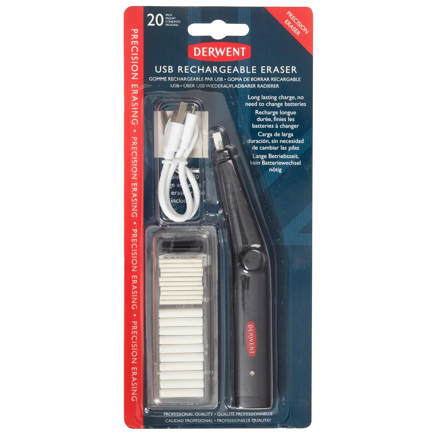 Derwent, Gumka Elektryczna na USB Derwent Rechargeable Eraser, Precyzyjne Ścieranie (2305810)