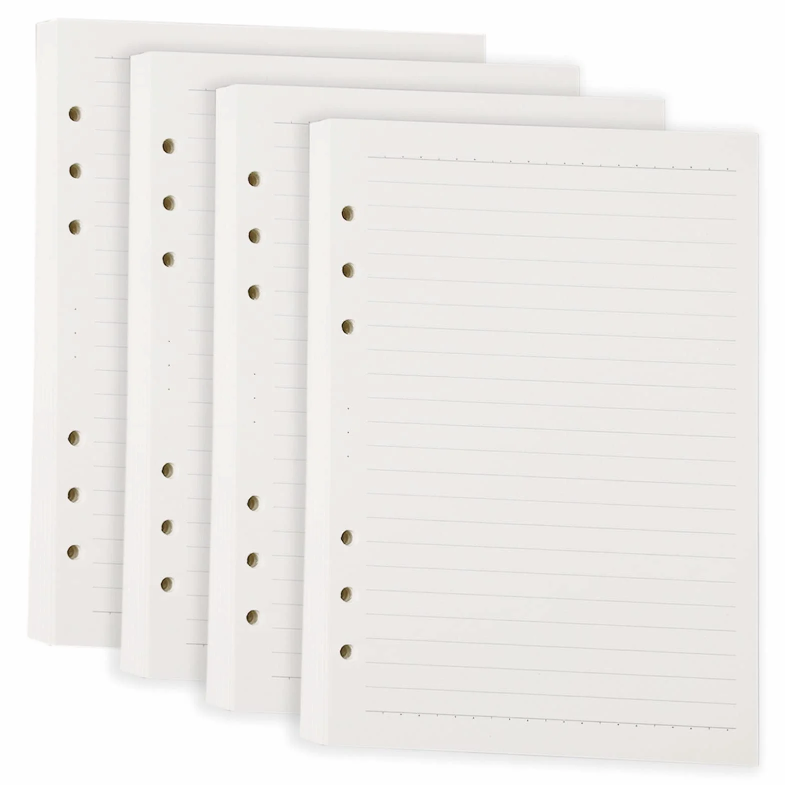 4-pak wkładów A5 Filofax – 320 arkuszy papieru w linie, 6 otworów, luźny perforator, wkład do pamiętnika, notatnika, do szkoły, biura, podróży