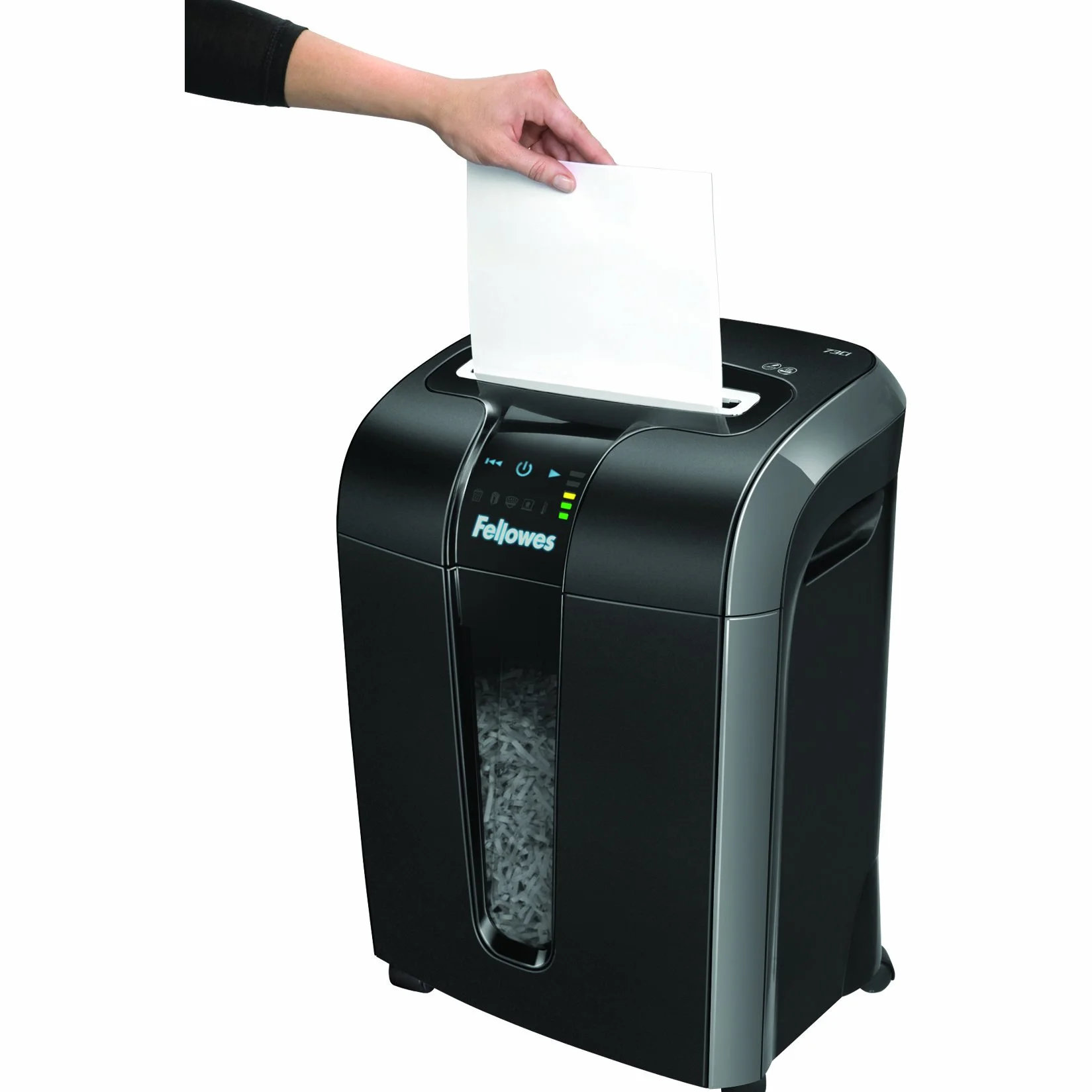 Fellowes Powershred 73Ci 4601101 Niszczarka do Papieru, Czarny/Srebrny, Do 12 Arkuszy