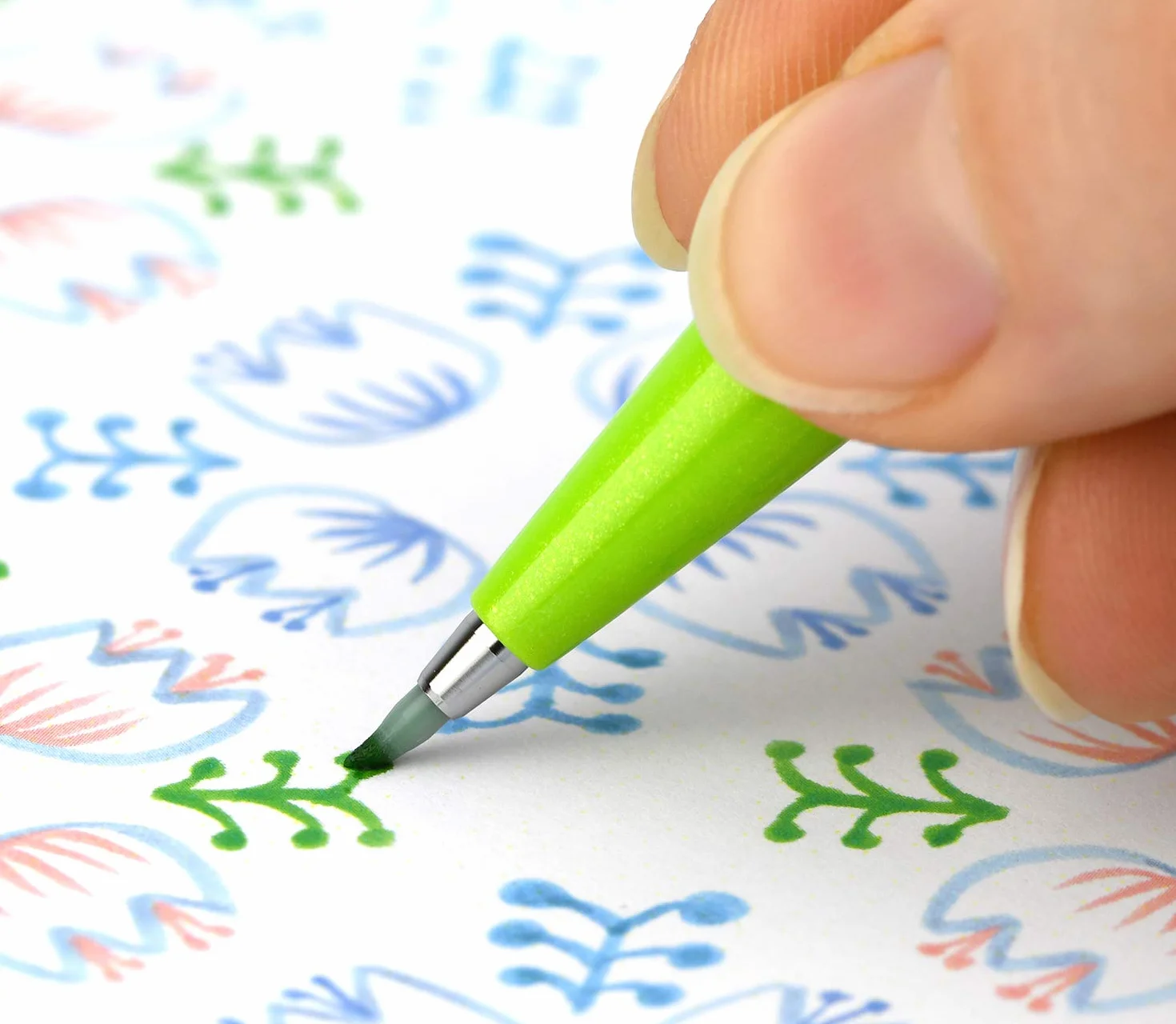 Pentel SES15C Brush Sign Pen aplikator fazowy z elastyczną końcówką, różne kolory, 6 sztuk