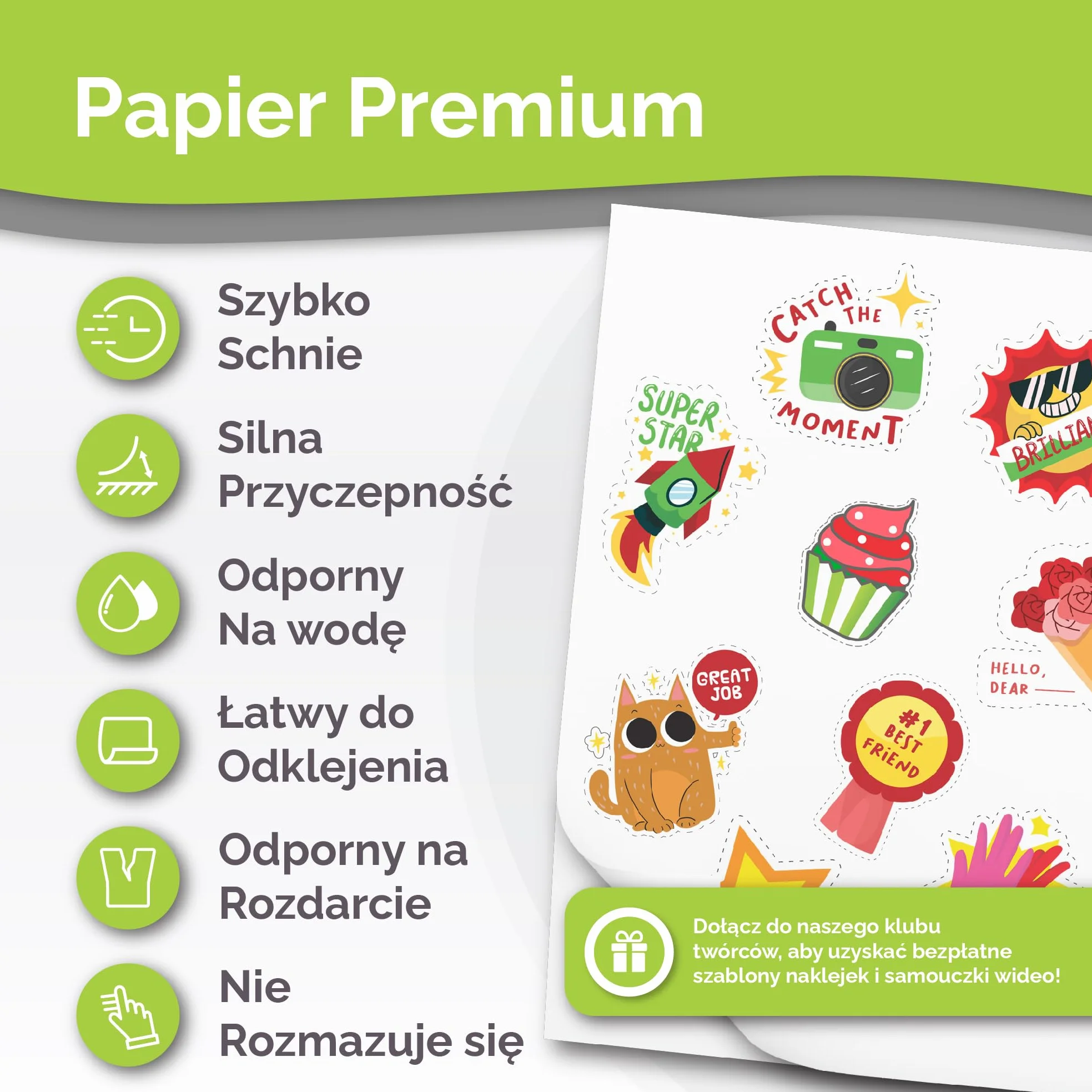 Papier do naklejek winylowych premium do drukowania, 34 arkusze, A4, matowy, wodoodporny, do druku laserowego i atramentowego, papier winylowy do drukowania, który szybko schnie, kompatybilny z Cricut