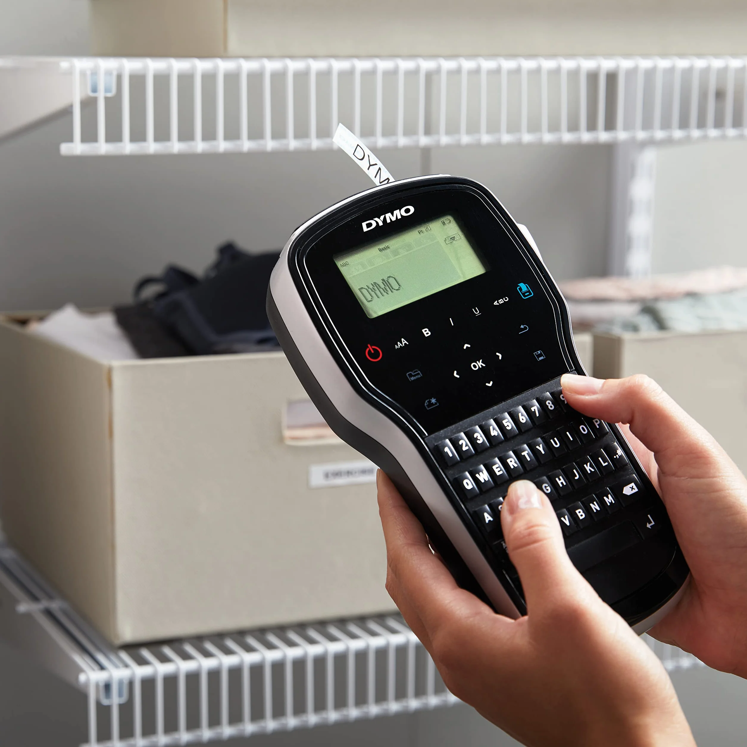 Zestaw ręcznej drukarki etykietDYMO LabelManager 280, klawiatura QWERTY, 2 rolki etykiet D1 i walizka do przenoszenia