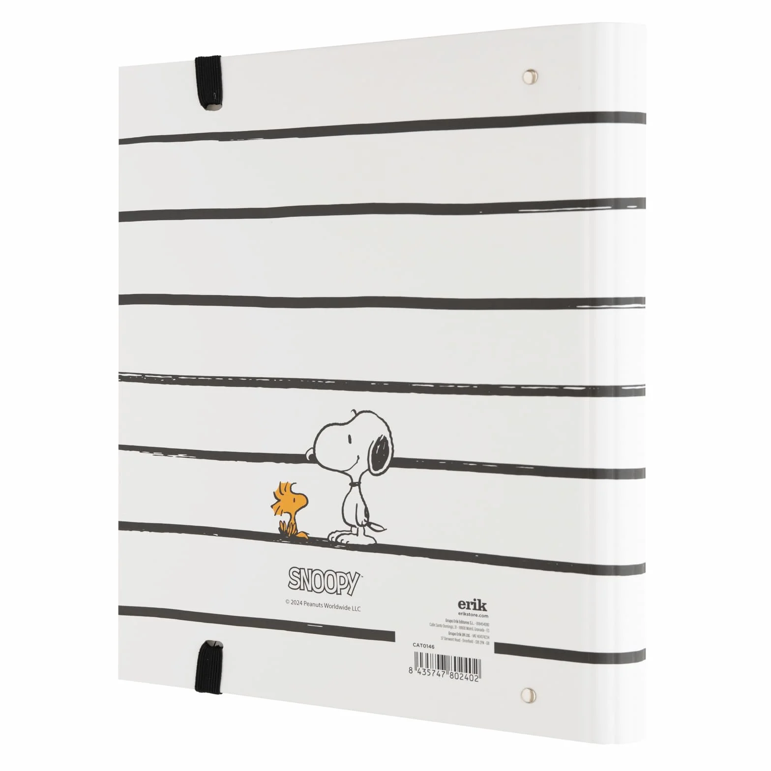Grupo Erik Segregator A4 – Snoopy | 4-pierścieniowy segregator 10,6 x 12,6 cala - 27 x 32 cm | segregator A4, segregator na dokumenty, prezenty Snoopy, artykuły pa