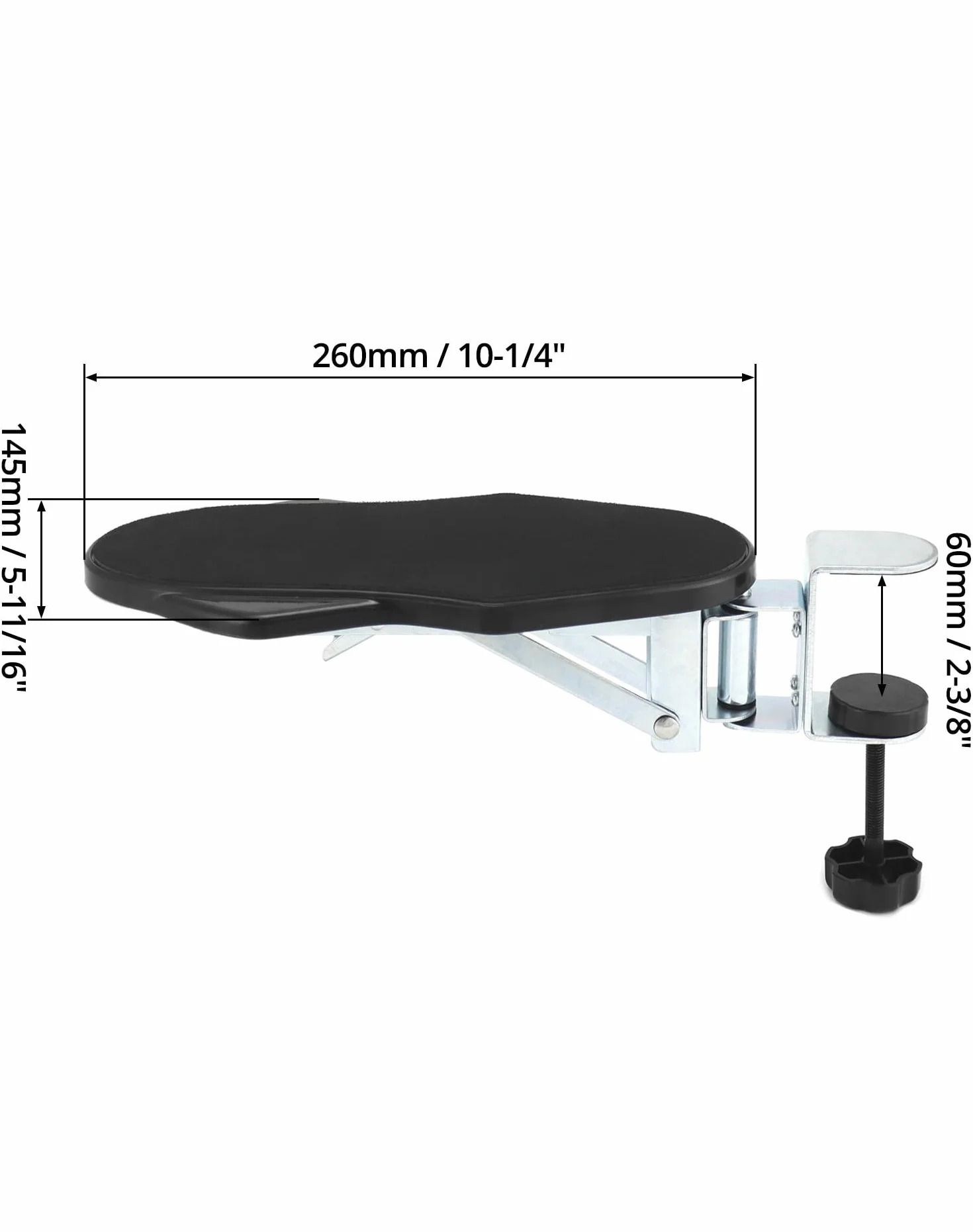 QWORK® Zestaw 2 podpór ramion obrotowych - obrót o 180° i składany o 90° - stojak na podłokietnik, wsparcie łokcia, akcesoria biurowe do pracy