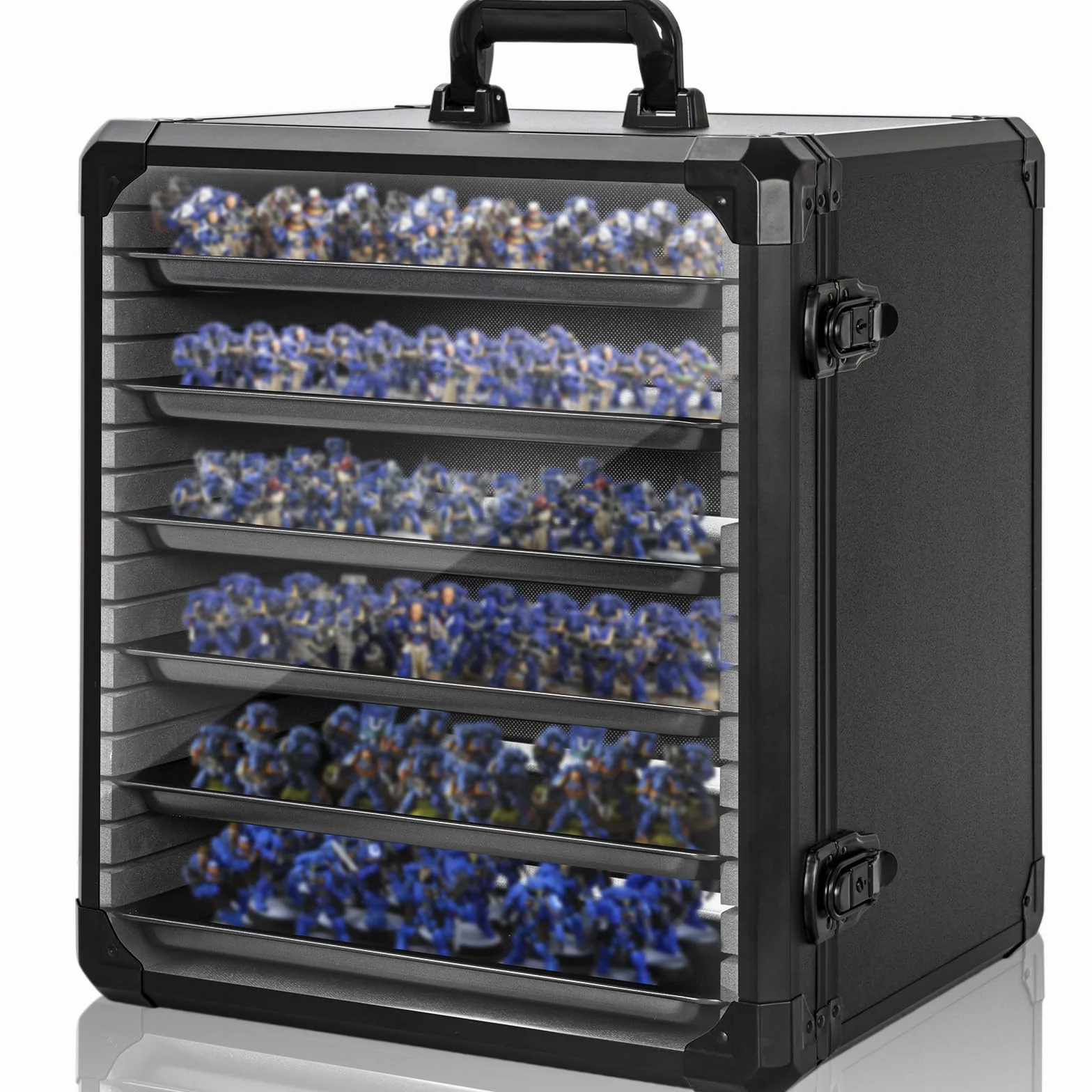 AKOZLIN Miniaturowa walizka transportowa L-40 x 40 cm z zamkiem magnetyczne przegródki metalowe