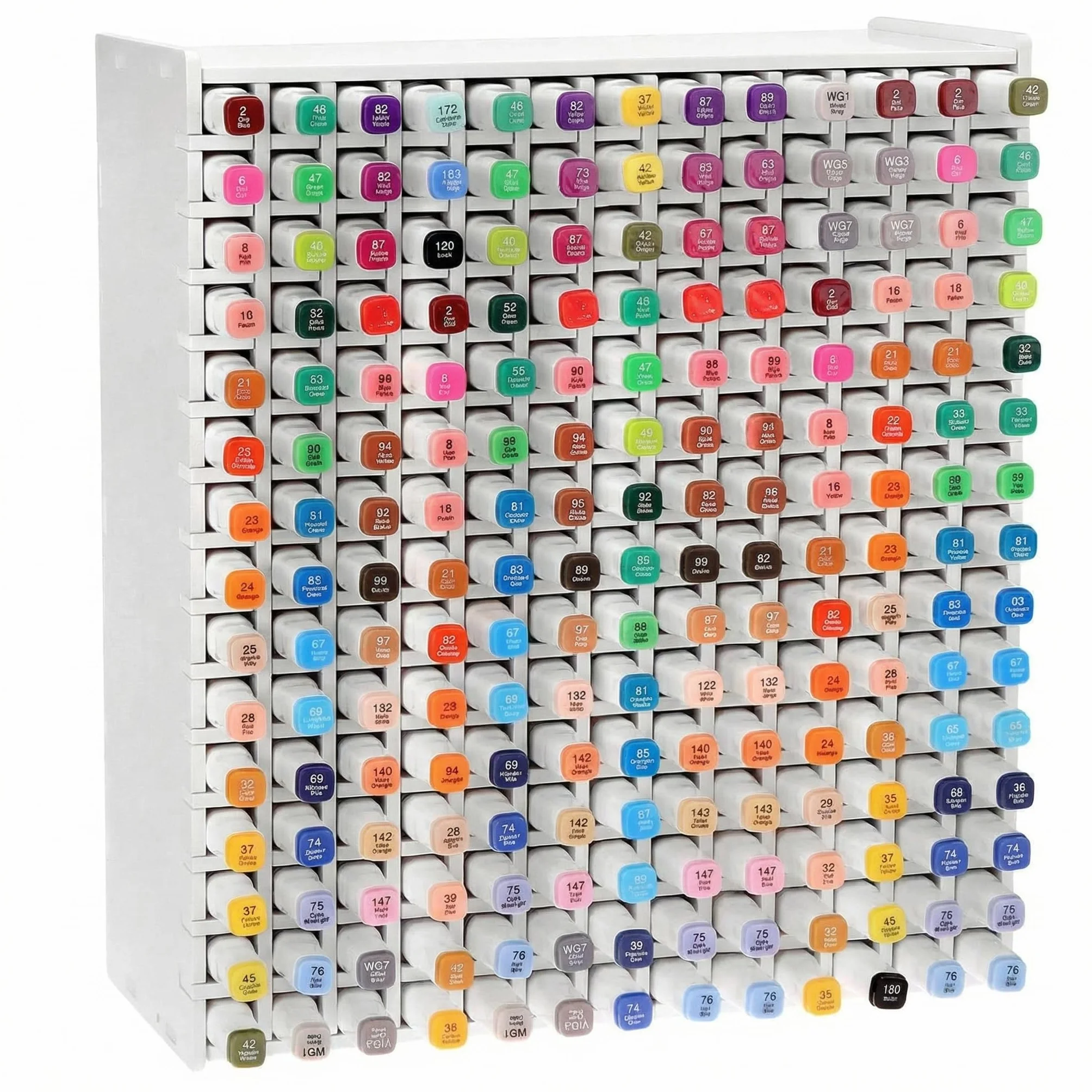 QWORK® Organizer na biurko, 180 sztuk, z tworzywa sztucznego, 27,5 x 13 x 33,5 cm, z możliwością układania w stos, na ołówki, kredki i markery