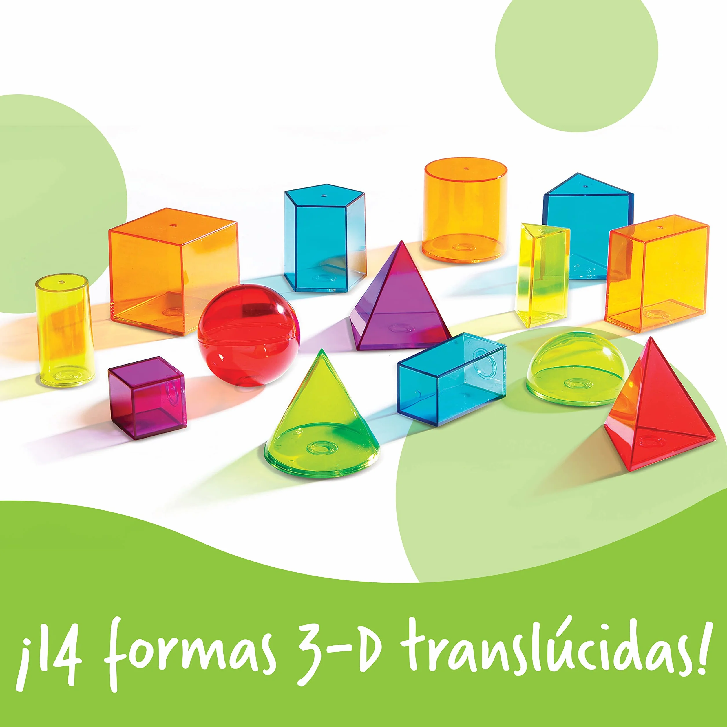 Learning Resources View-Thru Kolorowy Geometryczny Ksztalty 14-Kawałek Zestaw