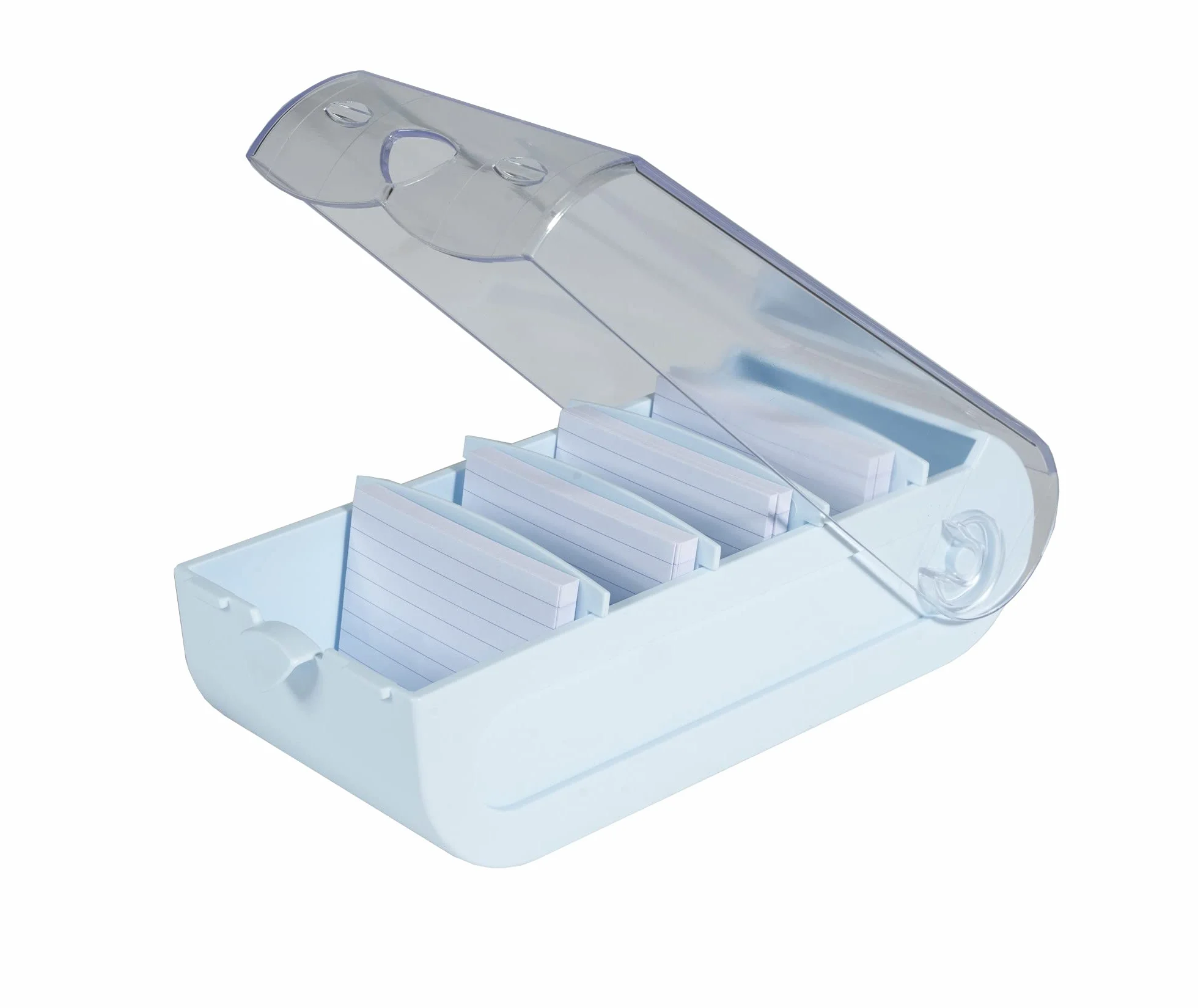 Exacompta 5339623D fiszki do nauki języka Bunnybox DIN A8 poprzeczne wraz z 100 fiszkami. Pudełko na fiszki do łatwego nauki słówek dzięki 5 przegródkom na 600 fiszek 1 sztuka losowy kolor