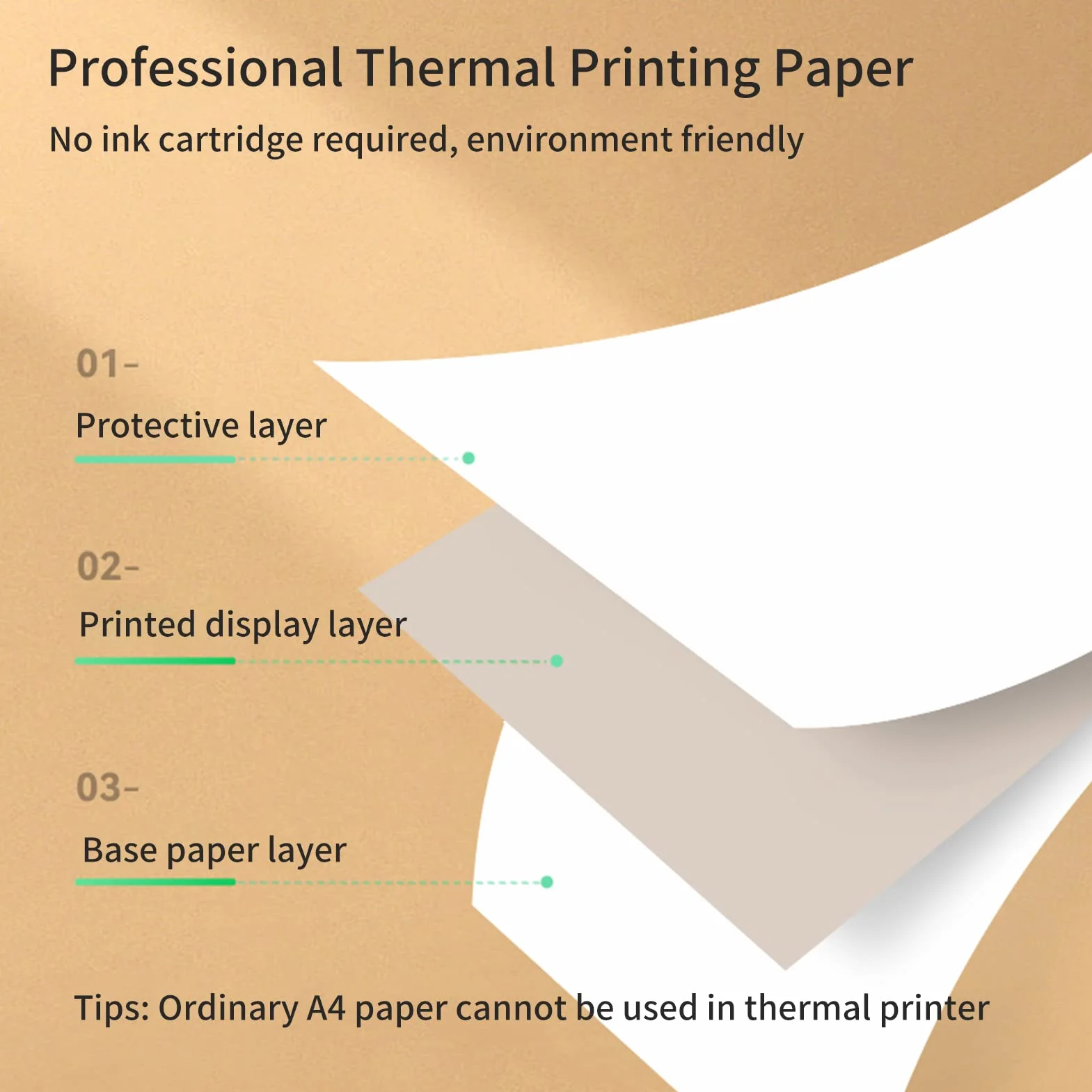 Bisofice Papier do drukarki termicznej A4, 2 rolki, kompatybilny ze wszystkimi przenośnymi drukarkami termicznymi, nie zawiera BPA, idealny do drukowania zdjęć, 22 arkusze/rolka