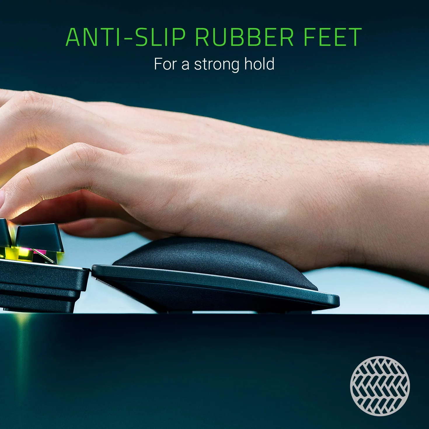 Razer Wrist Rest - Ergonomiczna podpórka pod nadgarstki do klawiatur gamingowych w pełnym rozmiarze (wyściółka z pianki z pamięcią kształtu, pokryta miękką skórą syntetyczną) Czarny