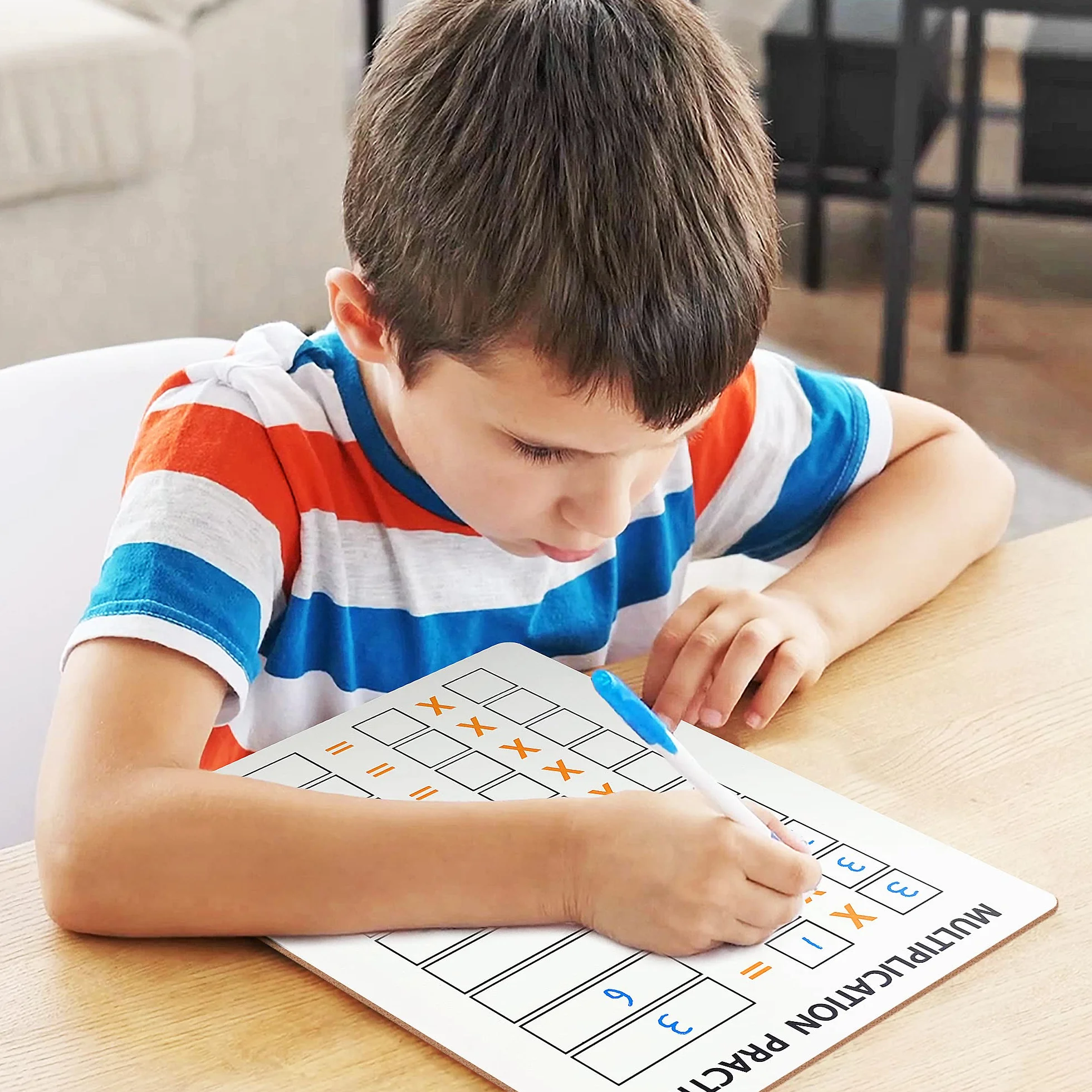Scribbledo Dry Erase Multiplication White Board 9 x 12 Inch Small Lapboard l Durable Portable Double Sided Times Table Math Practice Whiteboard for Kids Students, Classroom and Home