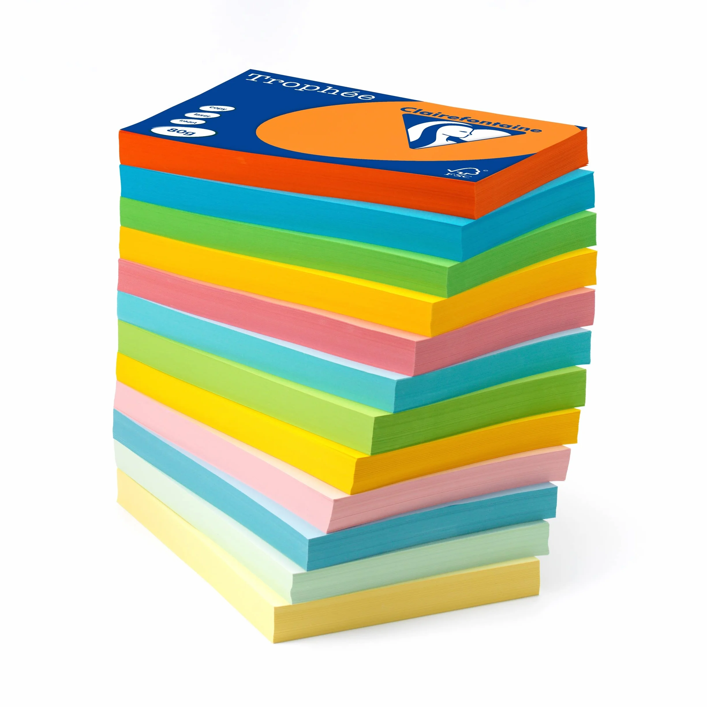 Clairefontaine 1871C – Ries papier do drukarki/kserokopiarki Trophee, intensywne kolory, DIN A4, 80 g, 500 arkuszy, kość słoniowa, 1 ryza