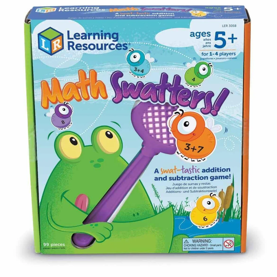 Learning Resources Math Swatters! Dodatek oraz Odejmowanie Gra 99-Kawalki Zestaw, Wielobarwny
