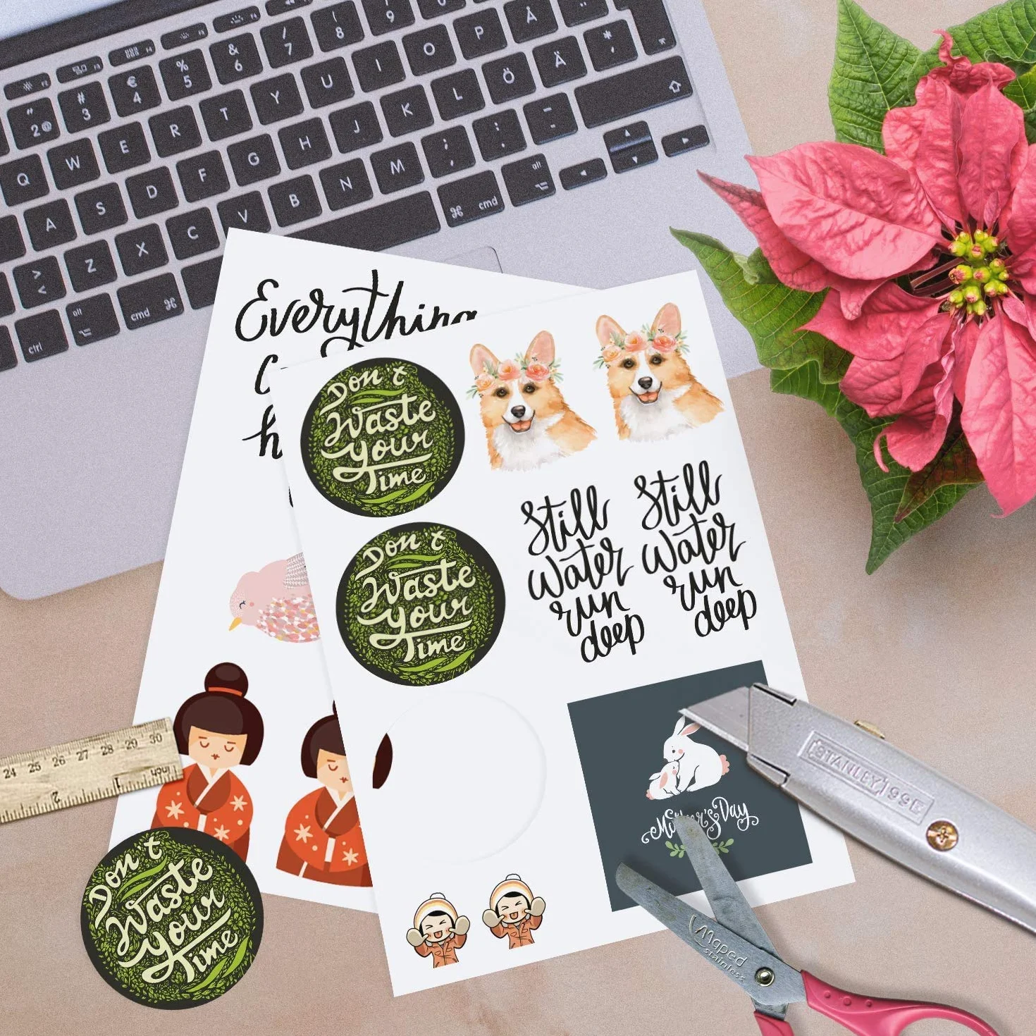 KOALA Papier Fotograficzny Samoprzylepny Biały Matowy A4 50 Arkuszy