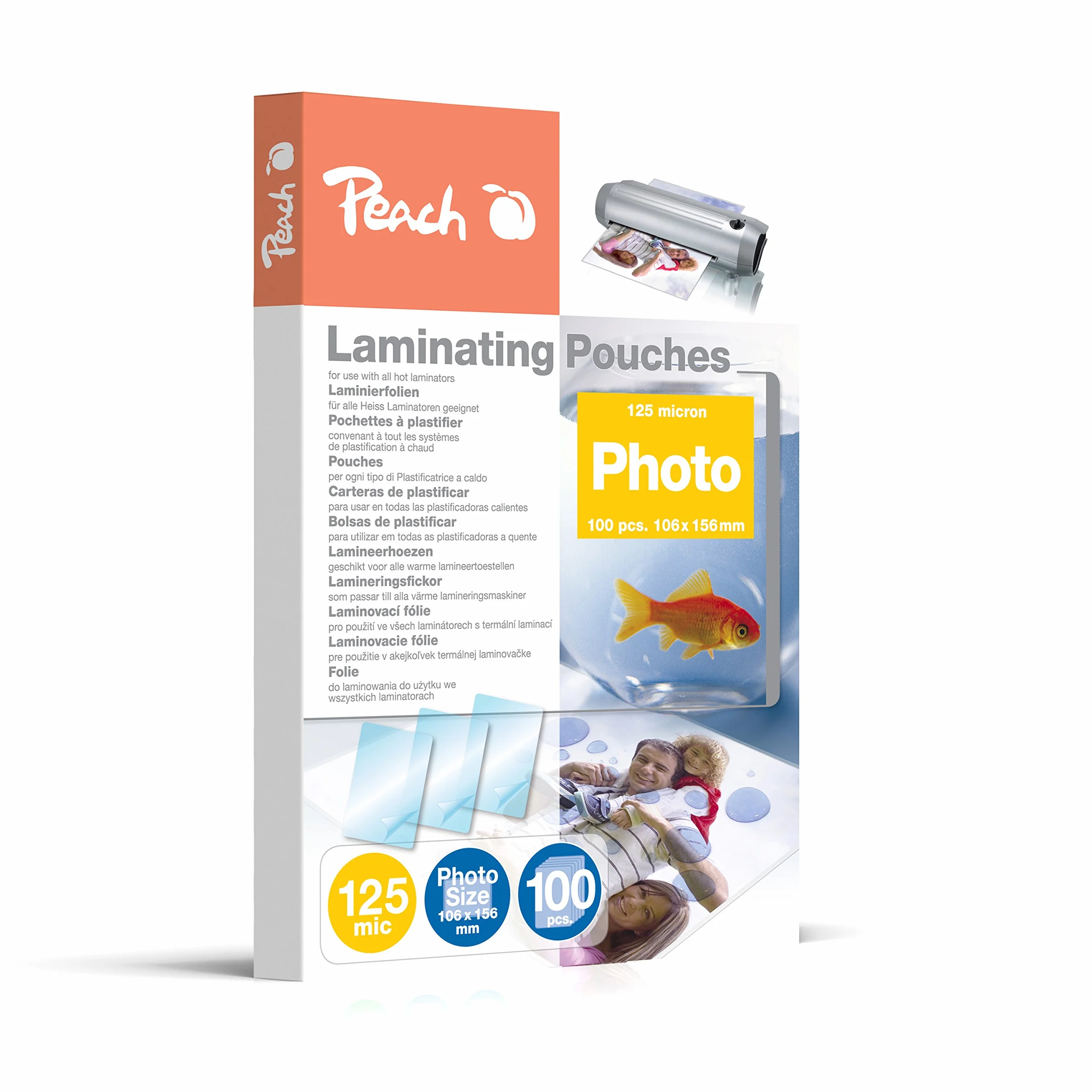 Peach Folie do laminowania A6 125 mic 100 torebek błyszczące