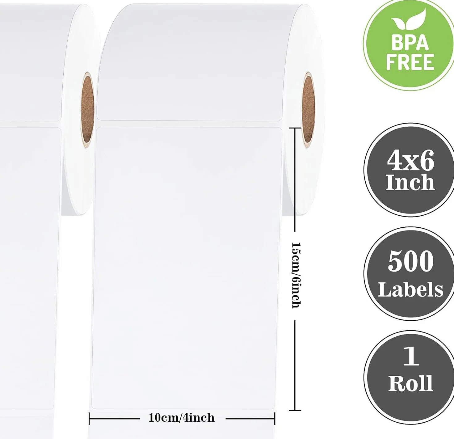 500 sztuk etykiet termicznych 100 x 150 mm do etykiet wysyłkowych, kompatybilne z większością drukarek termicznych na biurko