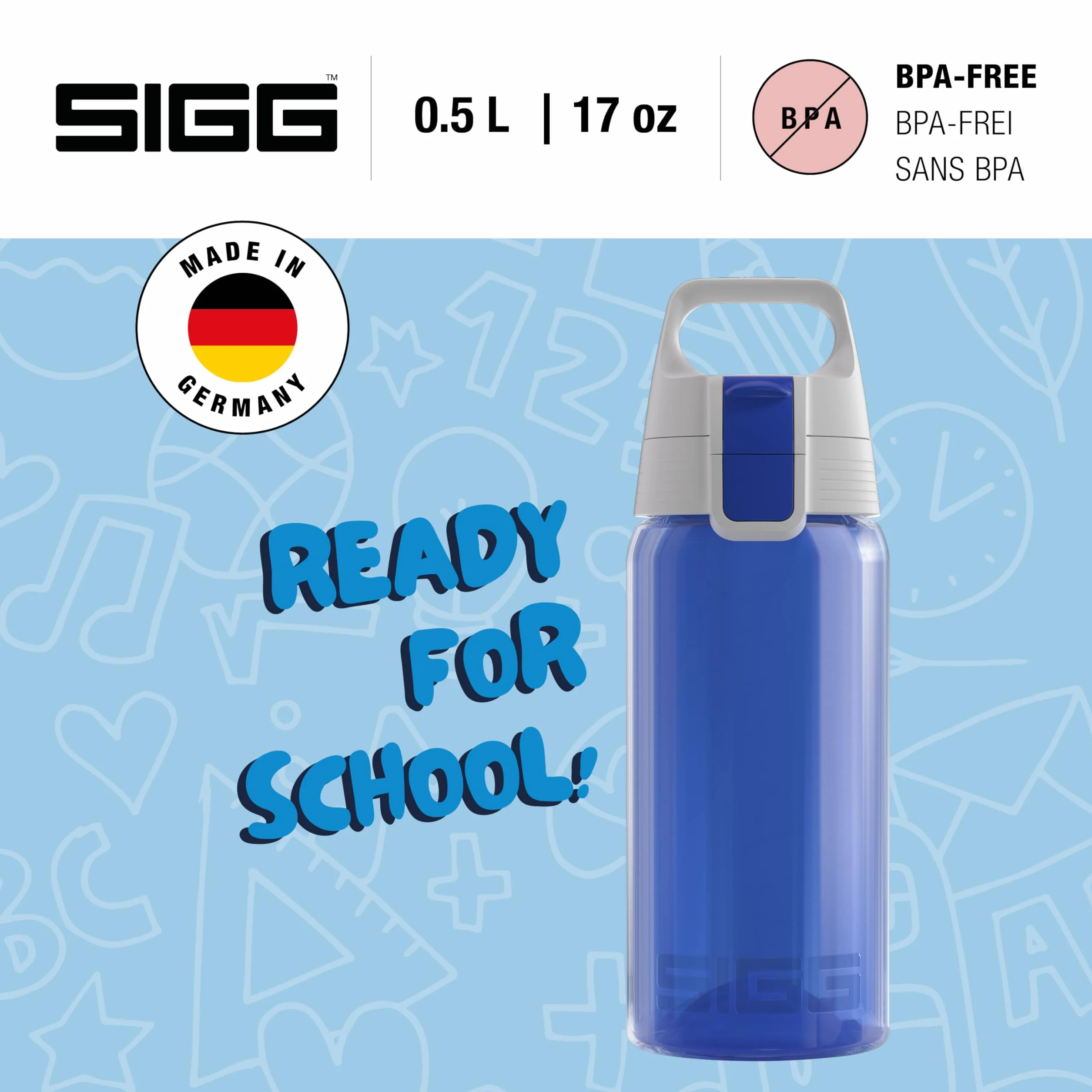 Sigg Viva One Butelka na Wodę, Tworzywo Sztuczne, Niebieski/Biały, 0.5 Litra