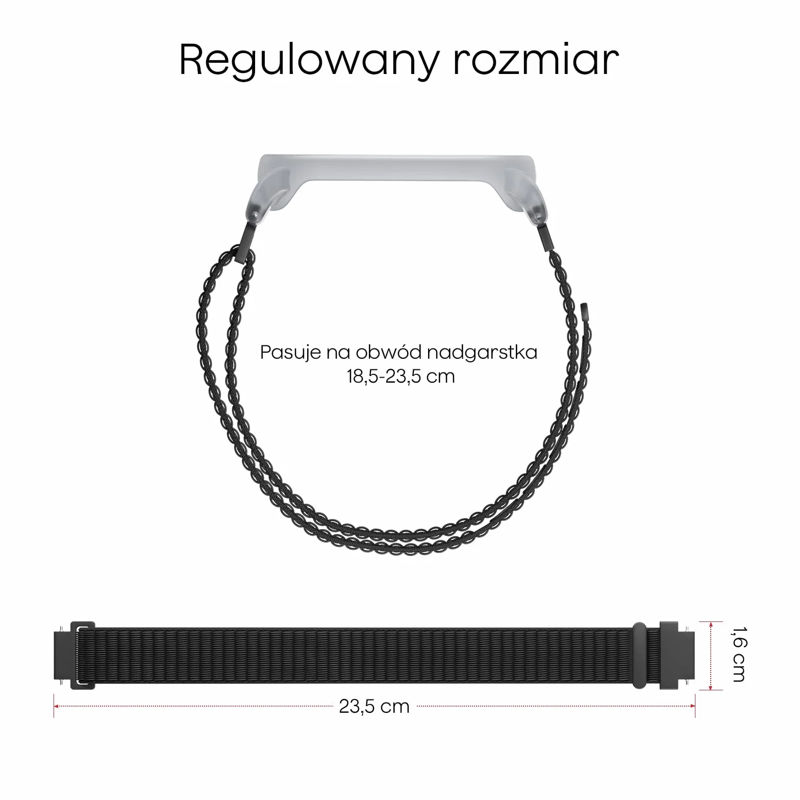 Plaud NotePin S Opaska na Nadgarstek Oddychający Nylon Rzep Regulowany 18.5-23.5 cm Akcesorium do Dyktafonu AI