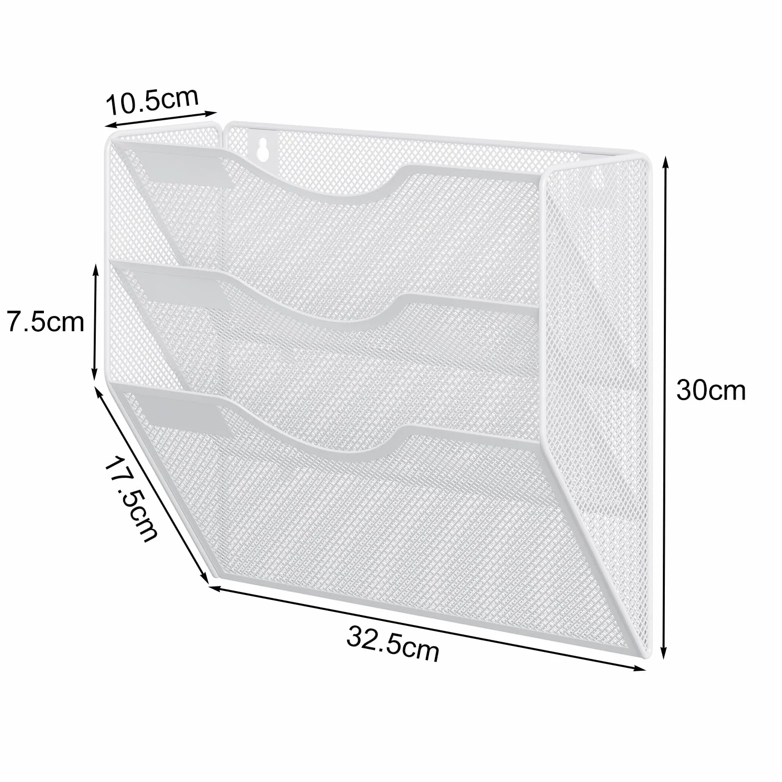 EasyPAG Uchwyt Ścienny na Dokumenty A4 3 Przedziały Metal Siatka,Wiszący Organizer na Dokumenty,Ścienny Stojak na Pocztę,Przechowywanie Czasopism do Biura & Domu,Biały
