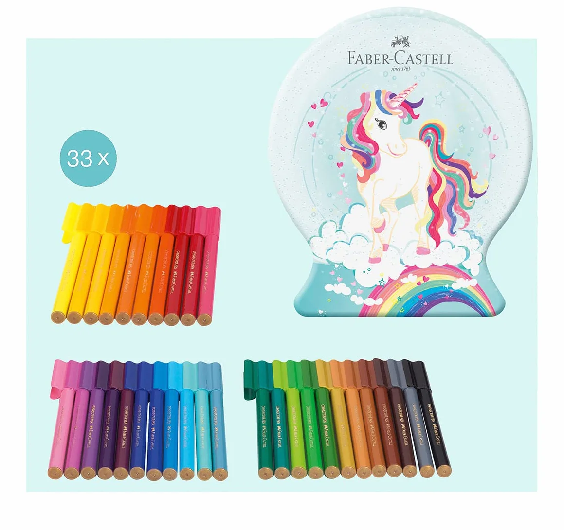 Faber-Castell Connector Unicorn Zestaw pisaków filcowych 33 elementy zmywalne