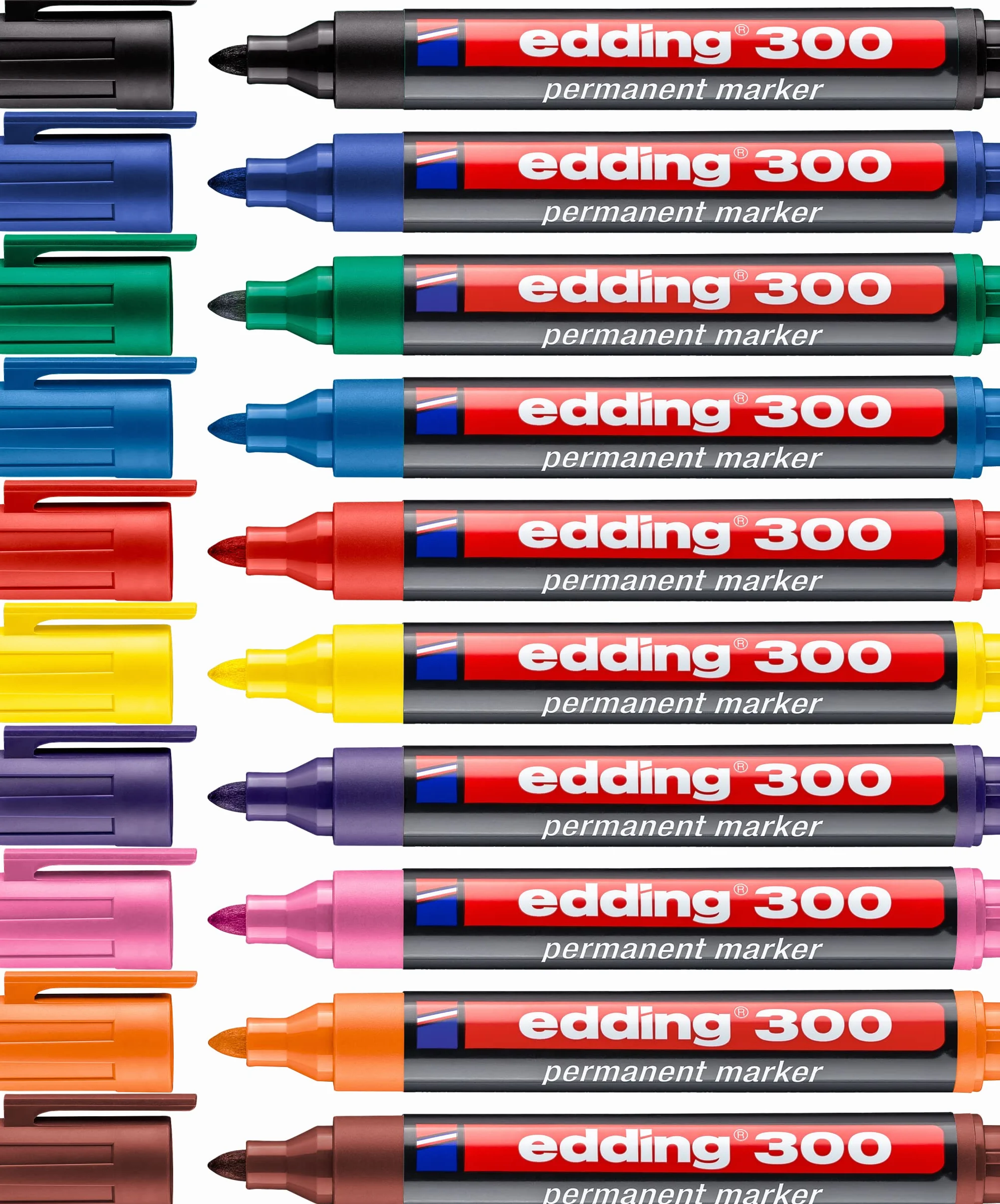 Edding 300 markerów permanentnych 10 kolorów 1,5-3 mm wodoodporna szybkoschnąca